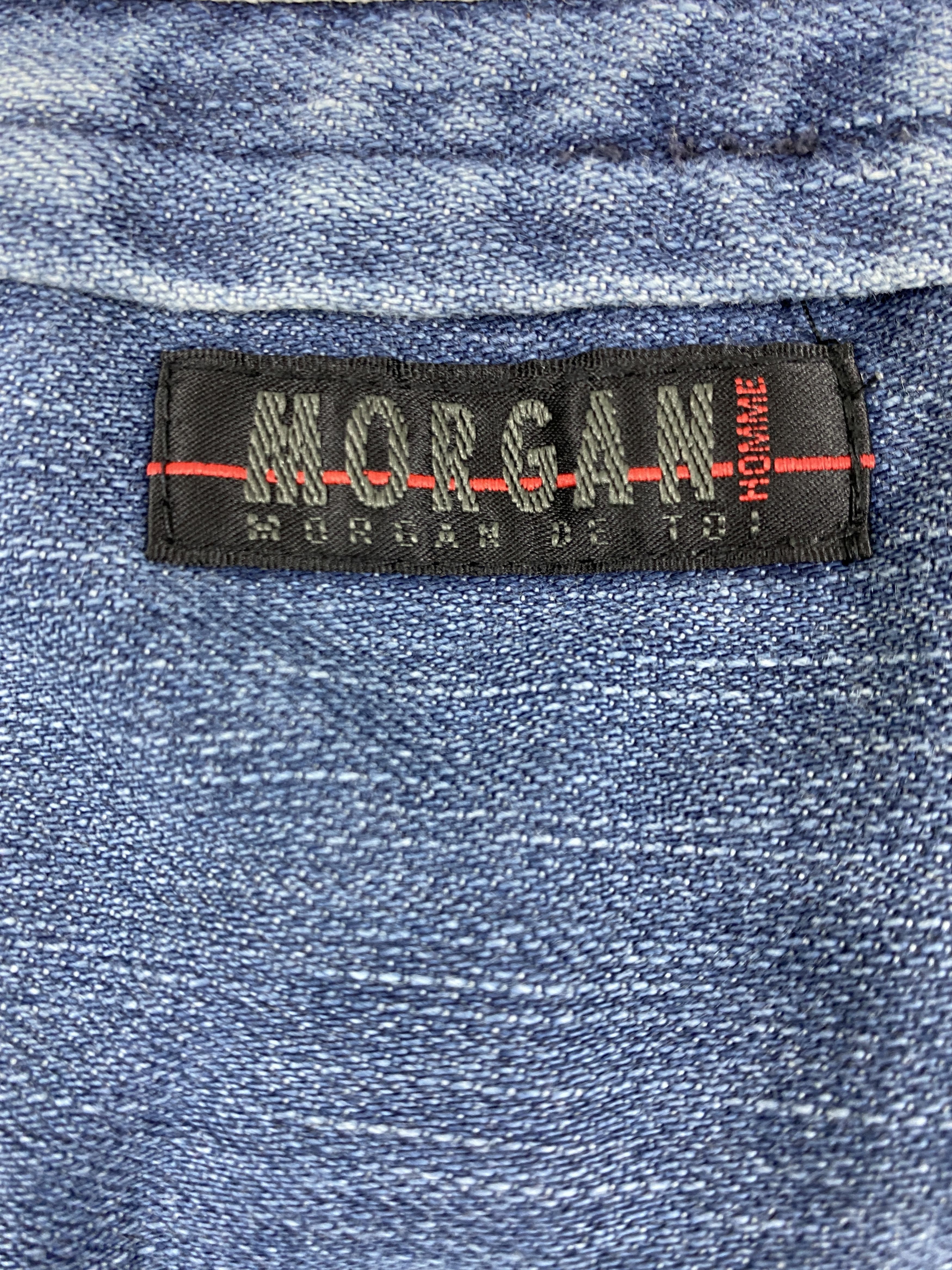 Japanese Brand Faded Blue Vintage Morgan Homme Jeans 32x33.5 Denim- JN3541 Size US 32 / EU 48 - 11 Thumbnail
