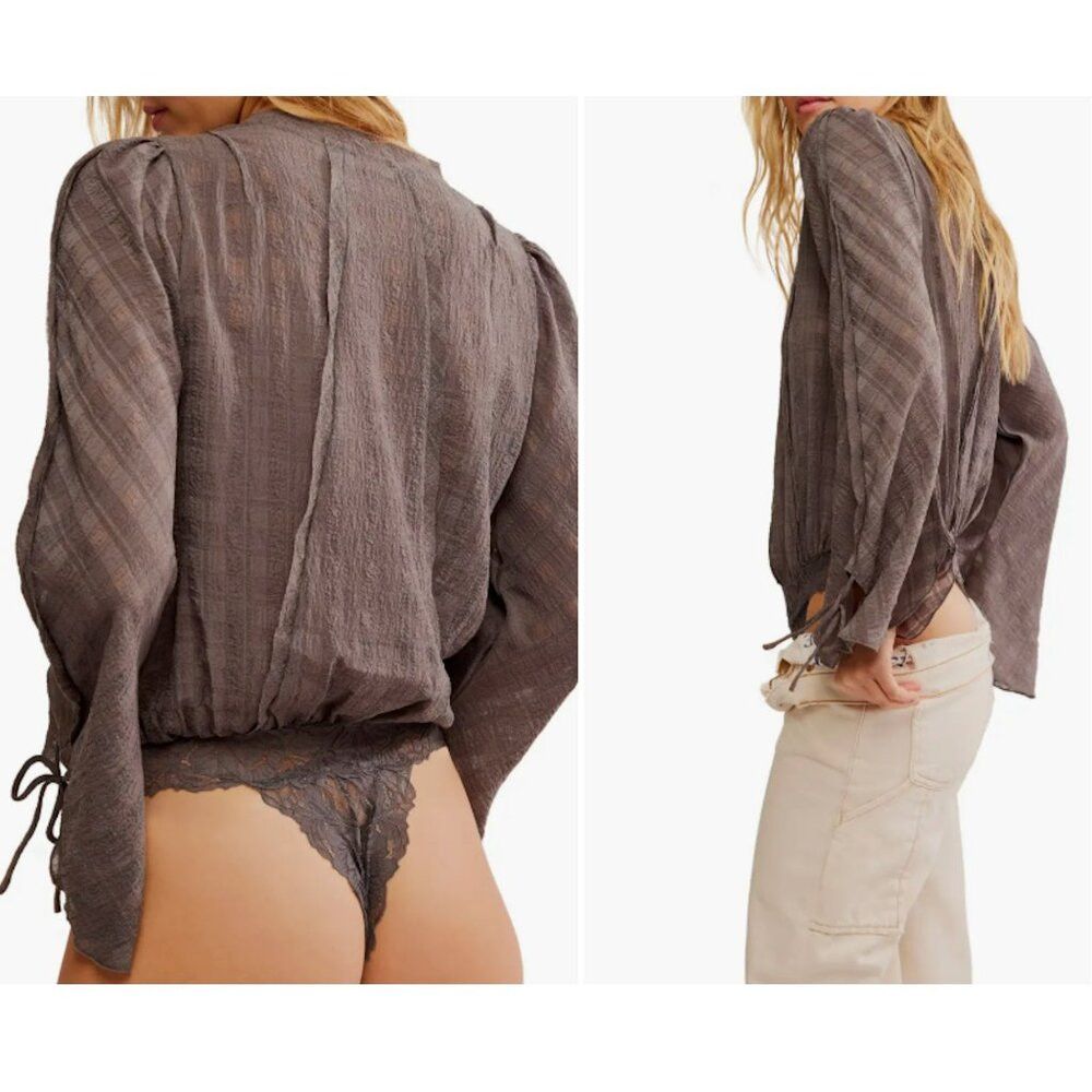 Free People NWT New Free People Everything's Rosy Long Sleeve Grey Body Size XS / US 0-2 / IT 36-38 - 2 Thumbnail
