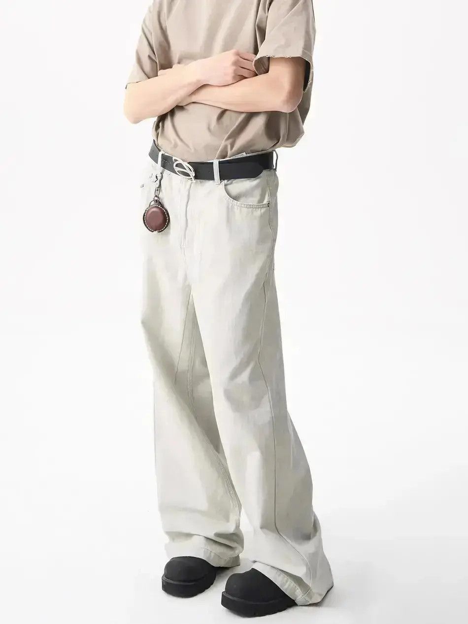 Japanese Brand Solid color straight leg wide leg jeans Size US 32 / EU 48 - 3 Thumbnail