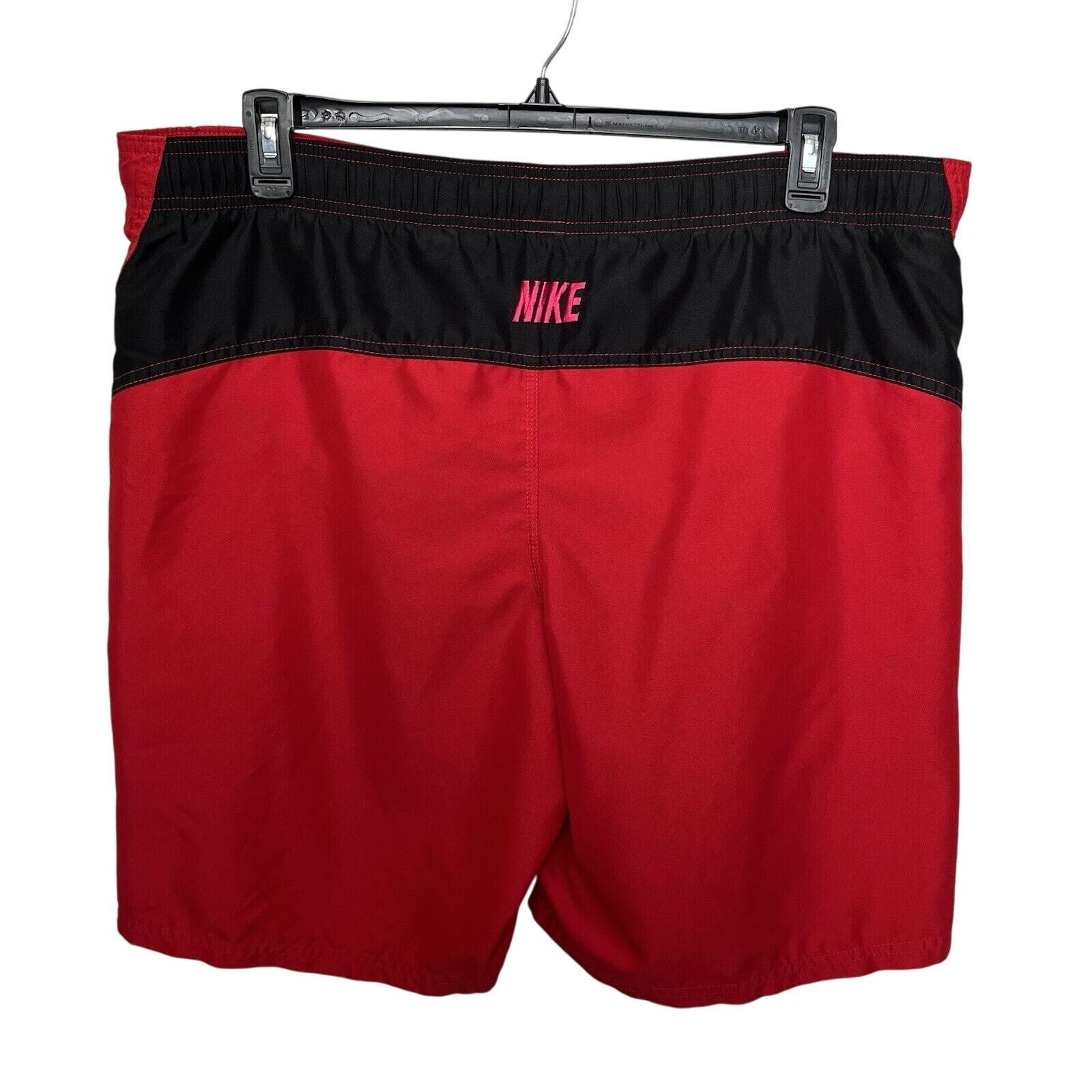 Nike Nike | Vintage Swim Trunks Spellout Black Red Shorts large Size US 36 / EU 52 - 4 Thumbnail