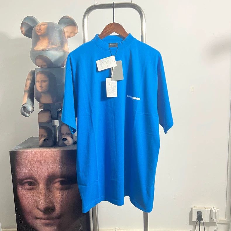 Balenciaga Short Sleeve Shirt Blue - dmc