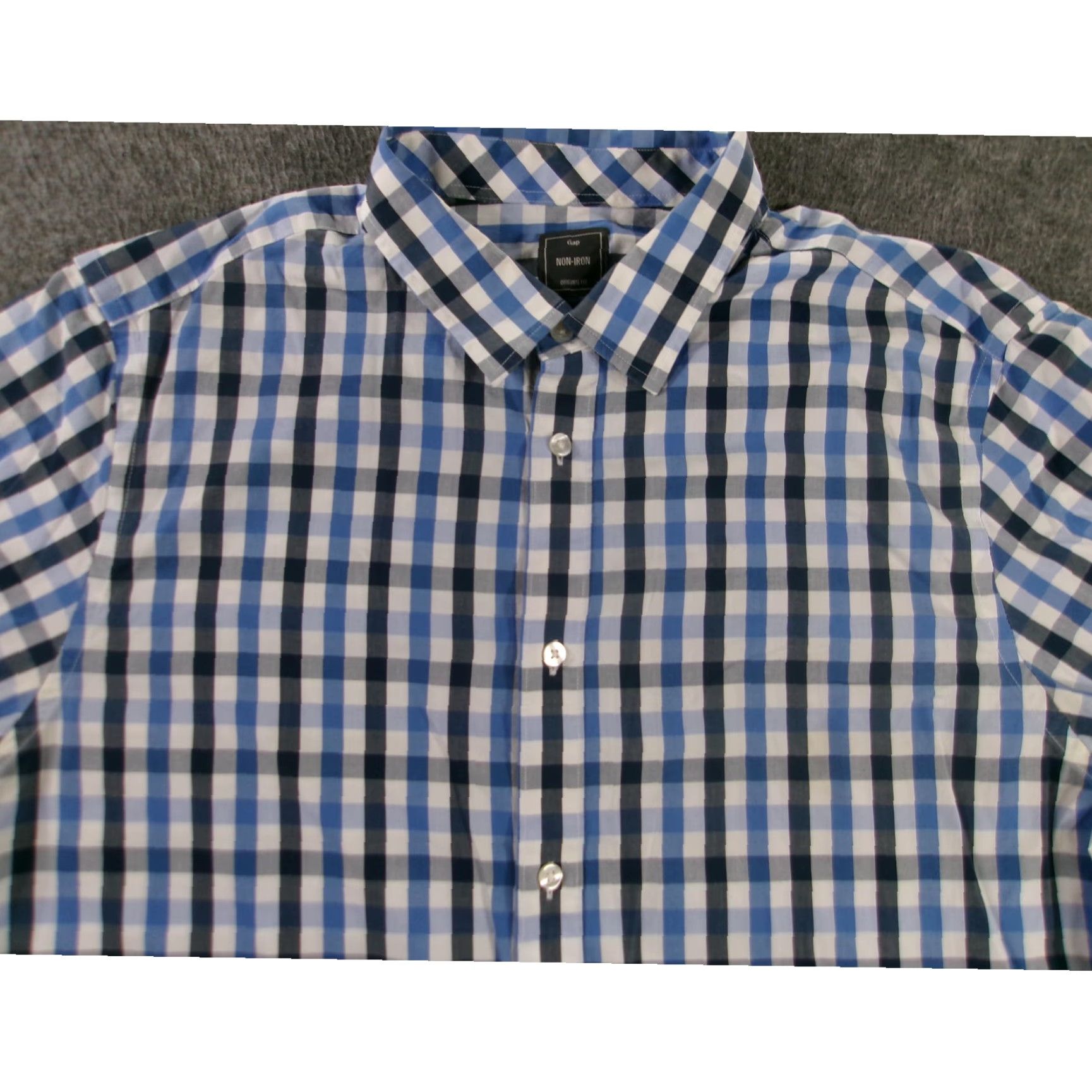 Gap VINTAGE GAP Dress Shirt Men XL Blue Plaid Non-Iron Business Casual Office Wear Size US XL / EU 56 / 4 - 2 Thumbnail