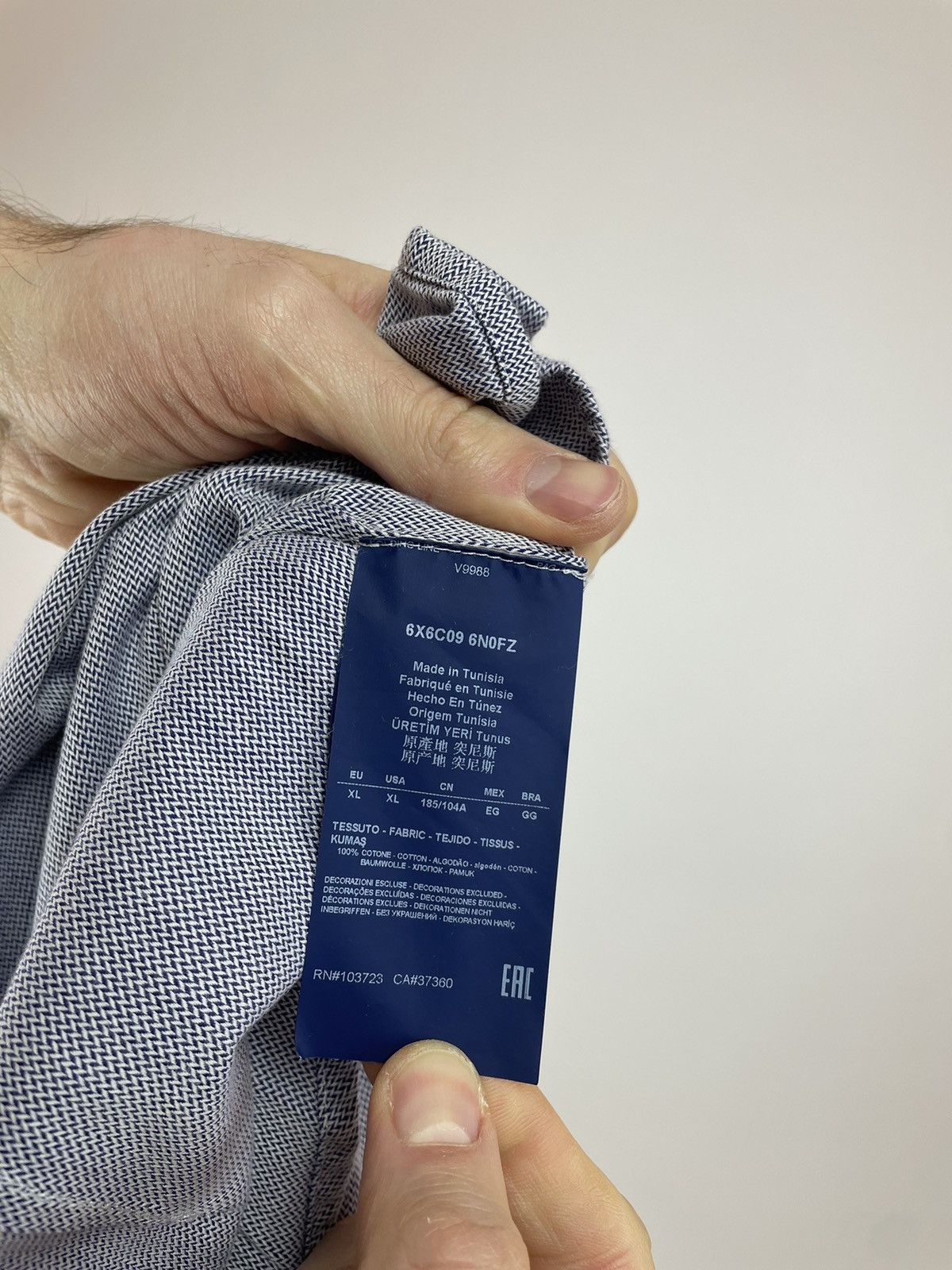 Armani × Giorgio Armani ARMANI JEANS shirt Italian Fabric Blue cotton long sleeve XL Size US XL / EU 56 / 4 - 11 Thumbnail