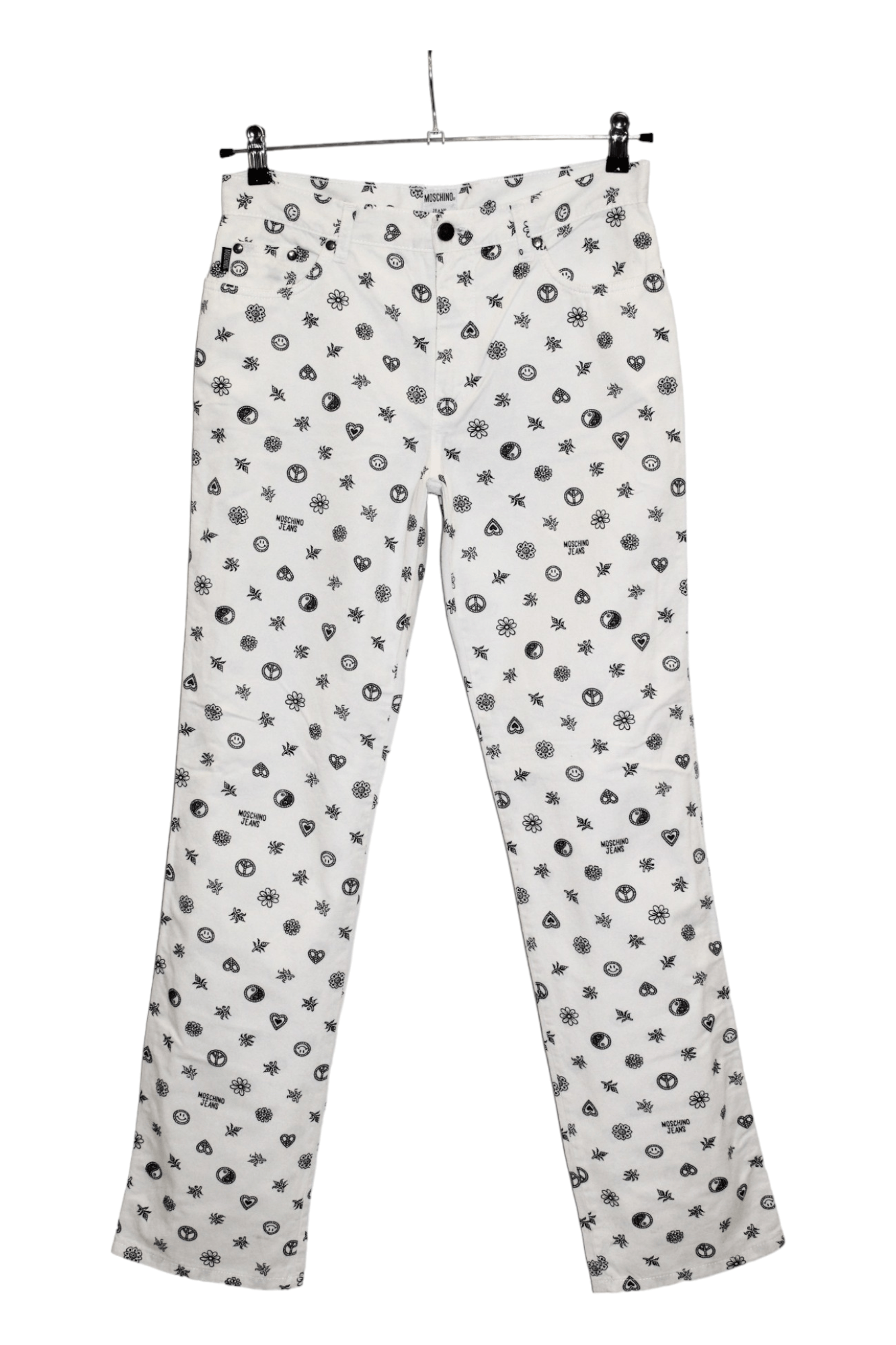 Moschino 1990s Rare Moschino Jeans Yin Yang Print Denim Pants Size US 31 - 1 Thumbnail