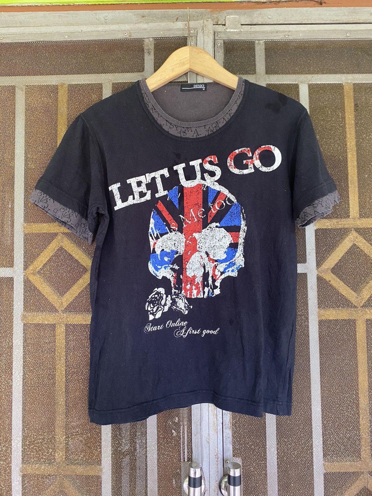 If Six Was Nine 2000s Desio Skull Double Layer T Shirt Size US M / EU 48-50 / 2 - 1 Thumbnail