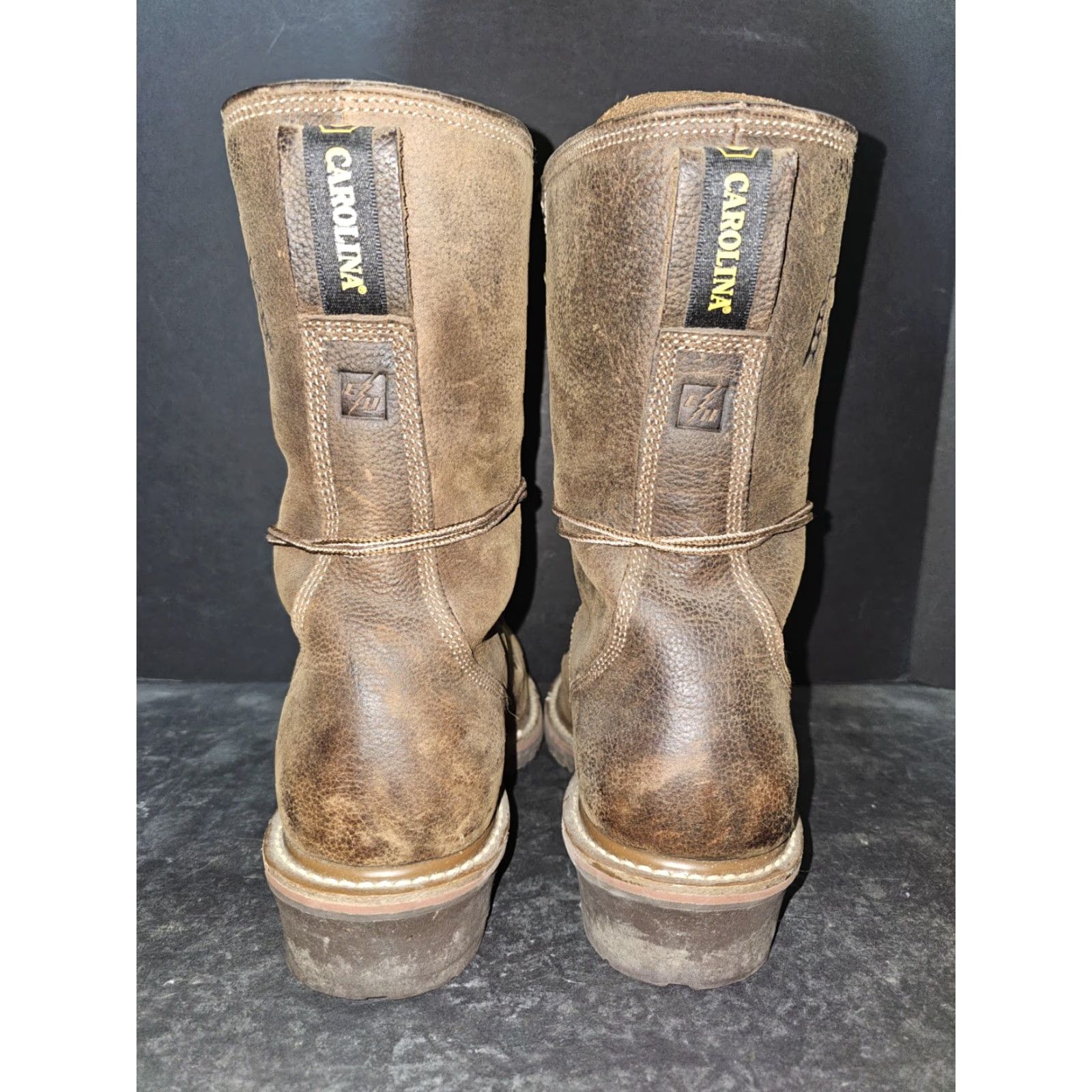 Vintage Carolina CA1904 Linesman Boots Brown Leather Waterproof Composite Toe Men Sz 12D Size US 11 / EU 44 - 4 Thumbnail