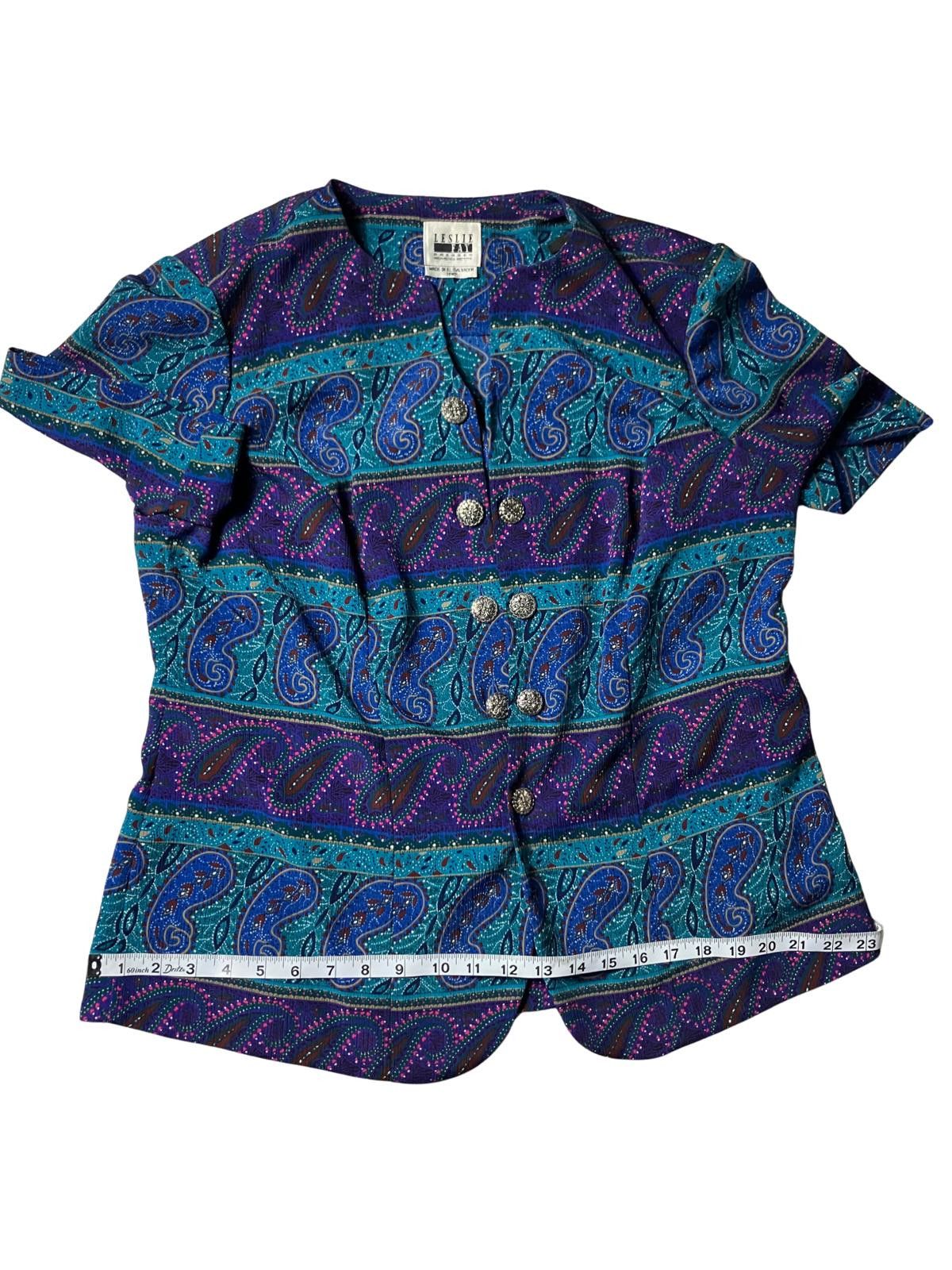 Other Leslie Fay Paisley Skirt Suit Set Petite 14WP Vintage Size XL / US 12-14 / IT 48-50 - 7 Thumbnail