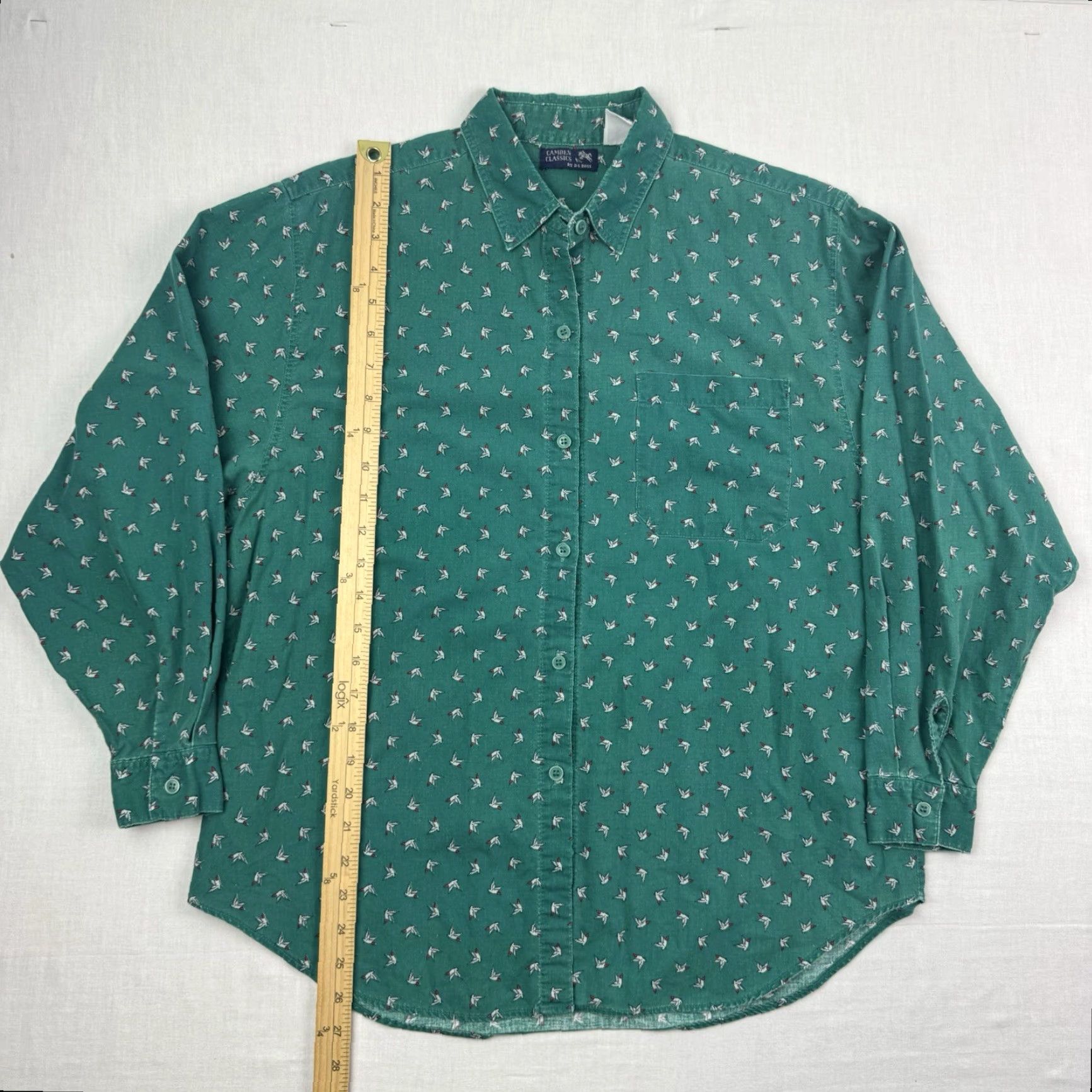Vintage VINTAGE Camden Classics Bird Printed Button-Up Shirt Womens Large Green 90s Casual Size L / US 10 / IT 46 - 6 Thumbnail