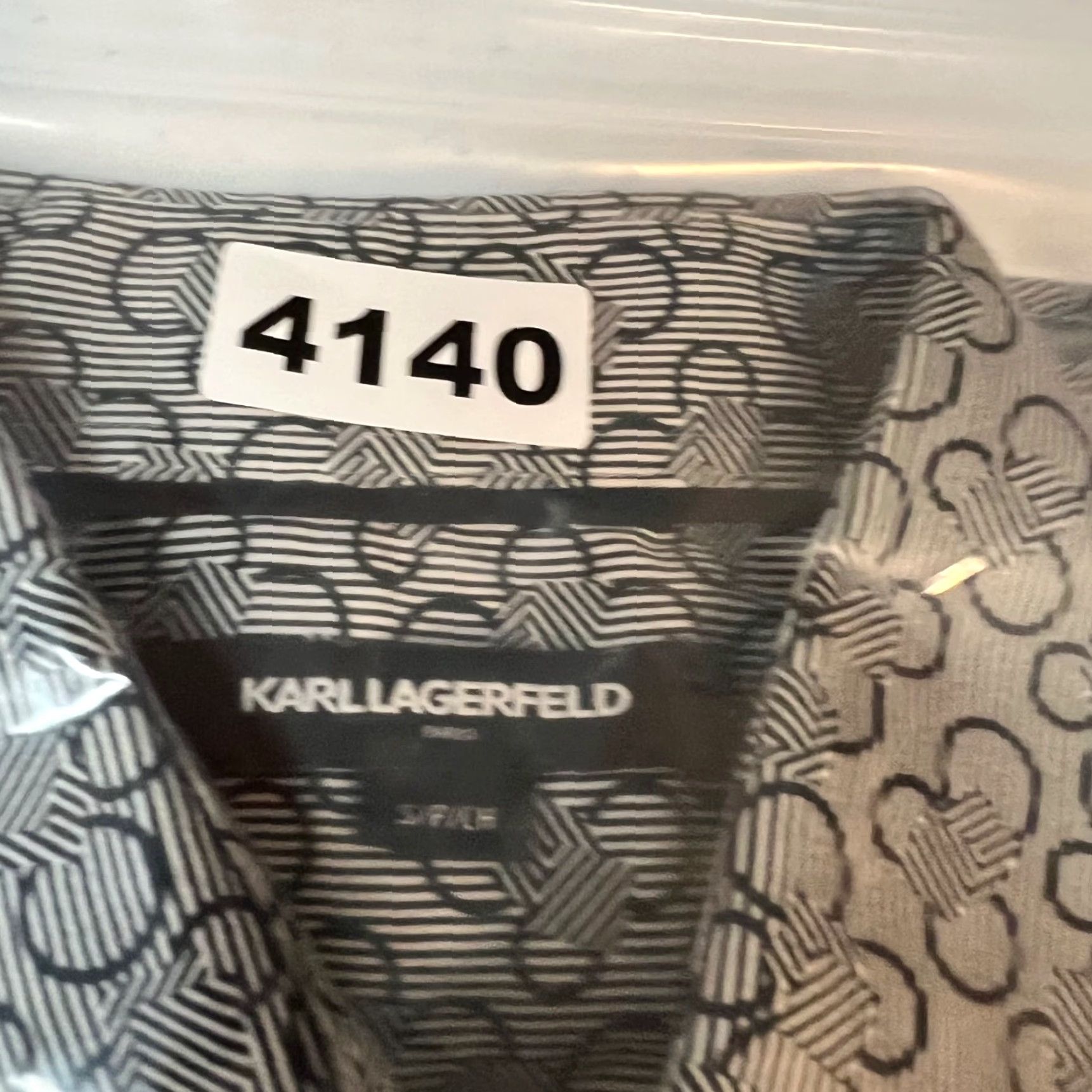 Karl Lagerfeld Karl Lagerfeld Paris Mens Small Button-Up Shirt Black & White Geometric Size US S / EU 44-46 / 1 - 8 Thumbnail