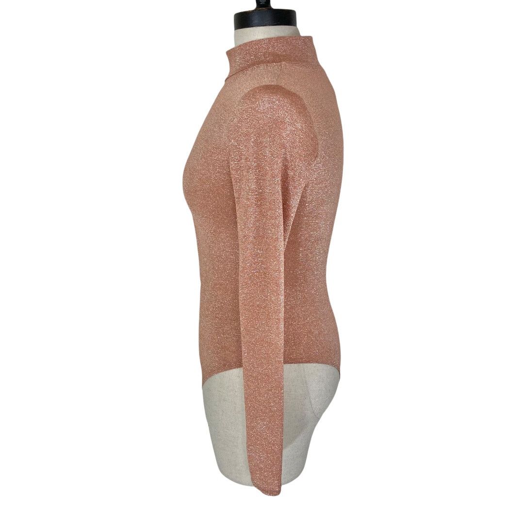 House of CB House of CB metallic bodysuit top pink keyhole mock neck Size XS / US 0-2 / IT 36-38 - 6 Thumbnail