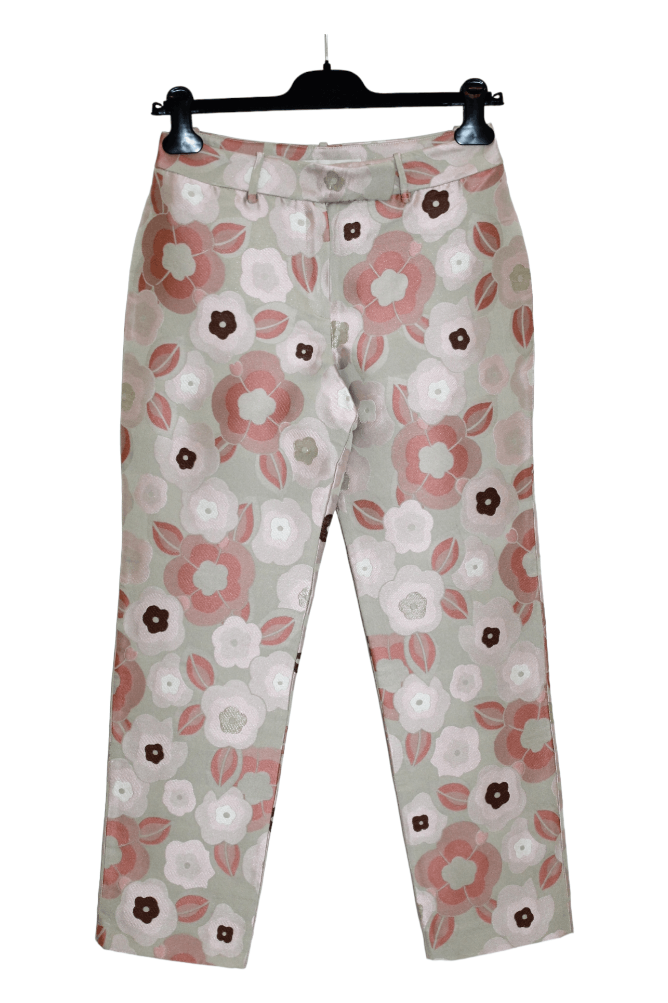 Martine Sitbon Sophie Sitbon Paris Floral Patterns Satin Fabric Luxury Pant Size 27" / US 4 / IT 40 - 2 Thumbnail