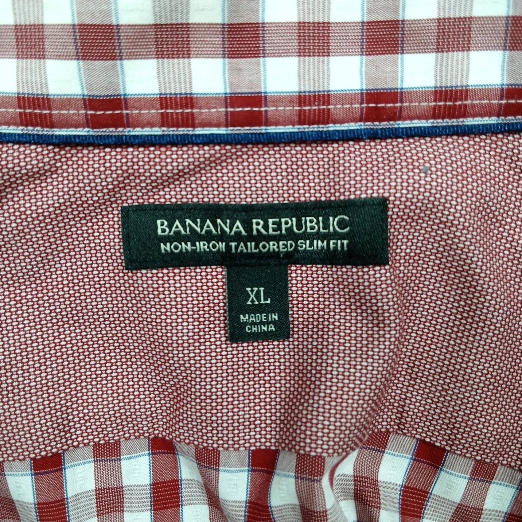 Banana Republic Banana Republic Slim Fit Shirt Men's XL Red White Gingham Non-Iron Cotton Size US XL / EU 56 / 4 - 4 Thumbnail