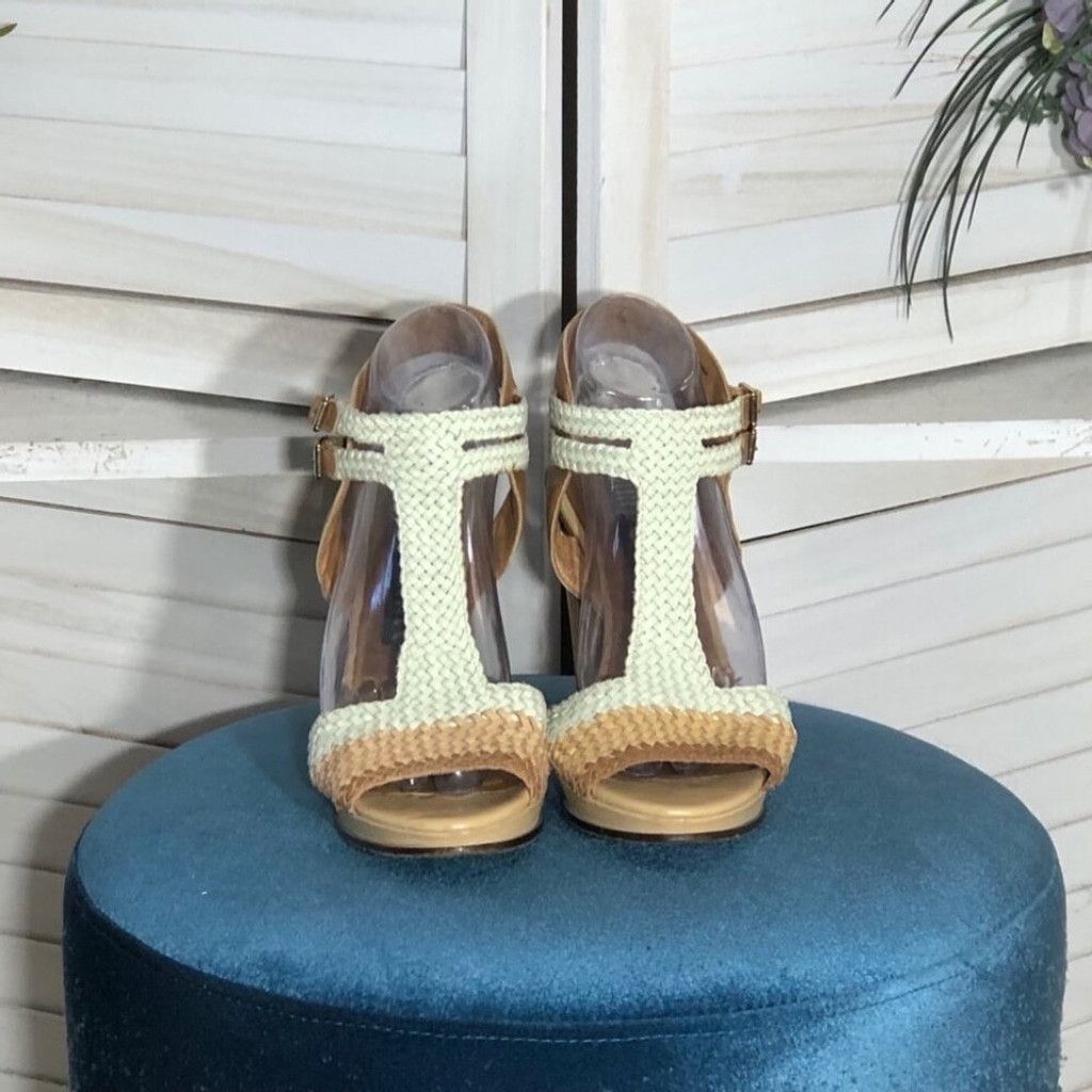 Juicy Couture Juicy Couture Wooden Heels Leather Straps Beige/White 9.5 M Size US 9.5 / IT 39.5 - 4 Thumbnail