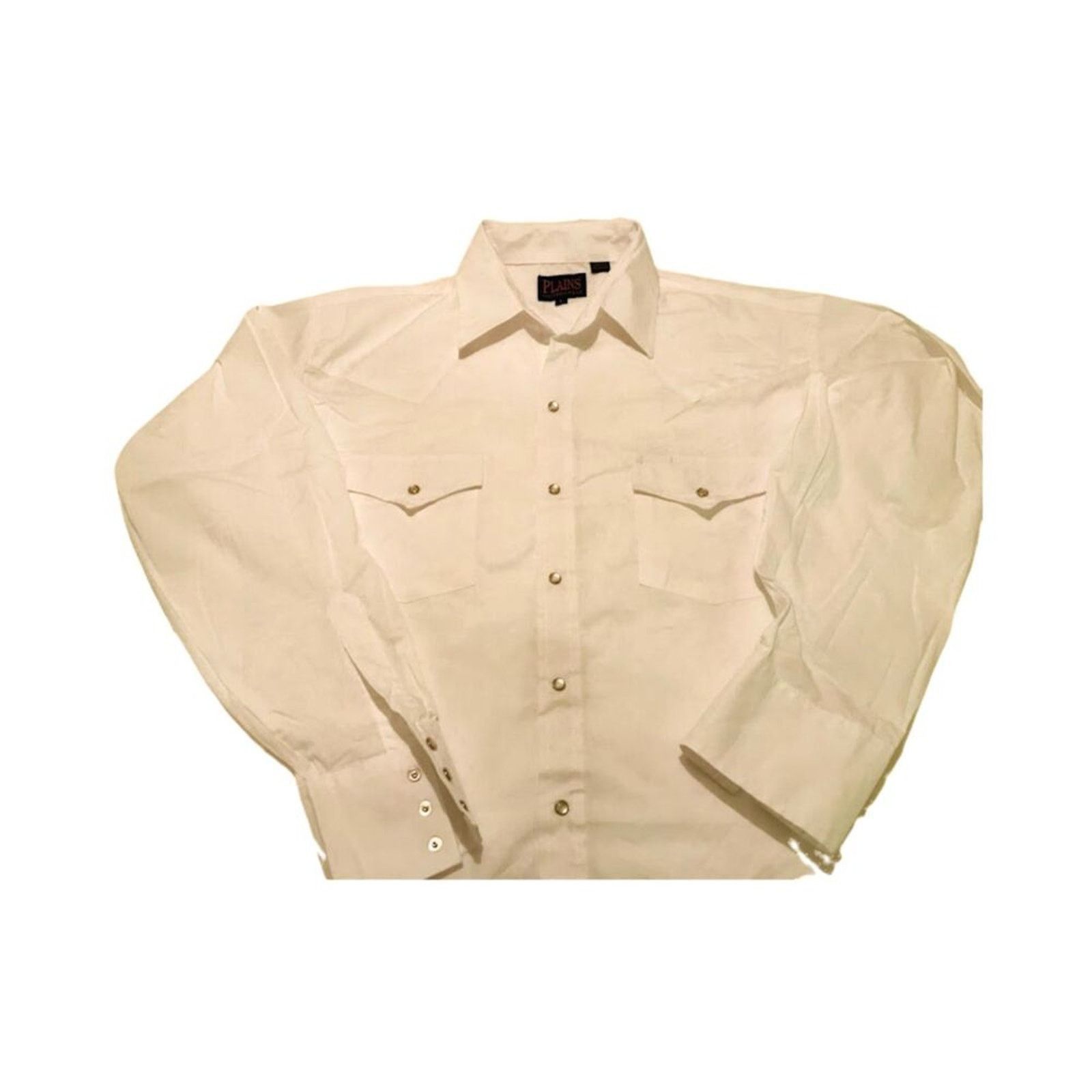 The Unbranded Brand NWOT Plains Western Wear Men`s Shirt White Button Down L Size US L / EU 52-54 / 3 - 1 Thumbnail