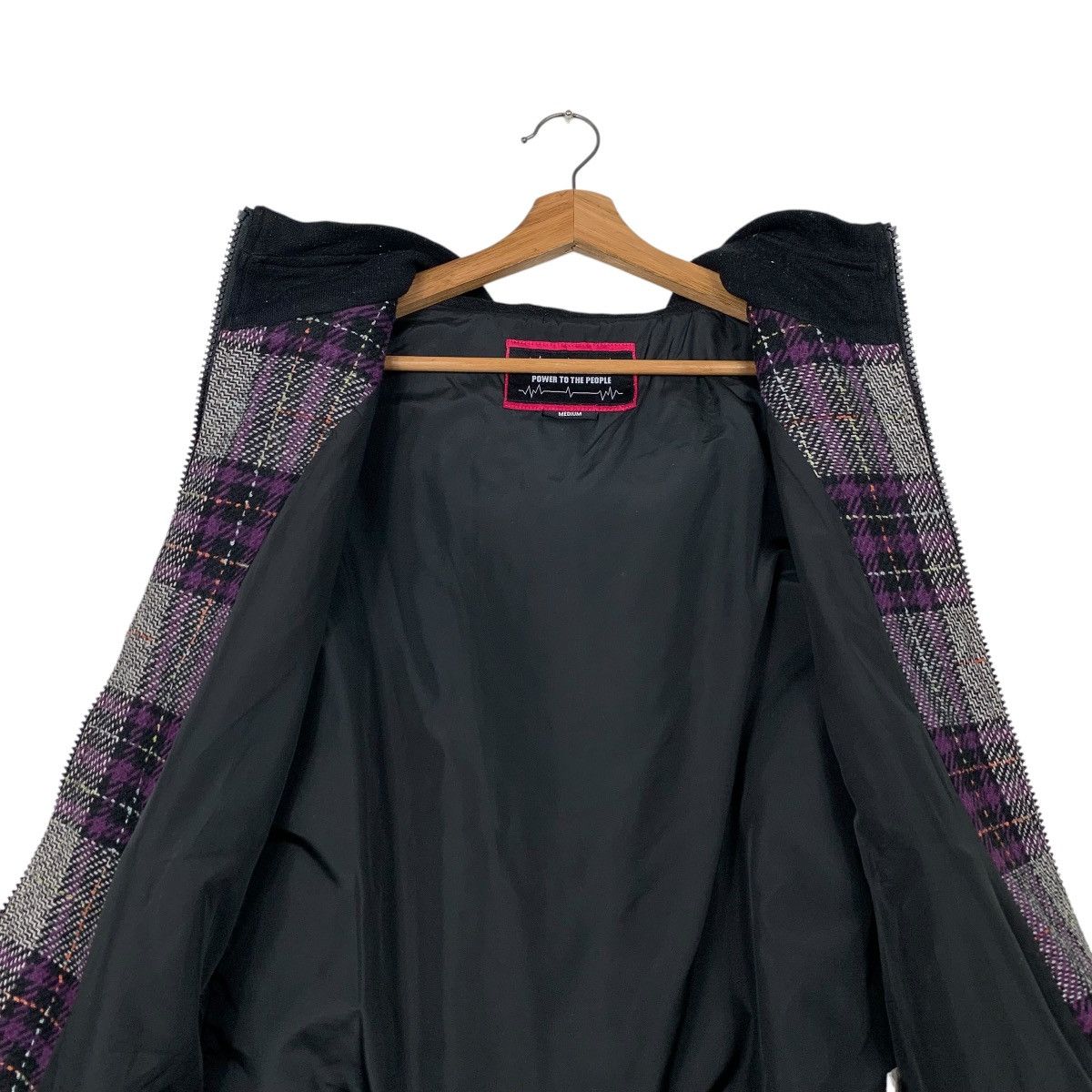 Japanese Brand POWER TO THE PEOPLE Checked Zipper Hoodie Jacket #2286-C101 Size US M / EU 48-50 / 2 - 13 Thumbnail