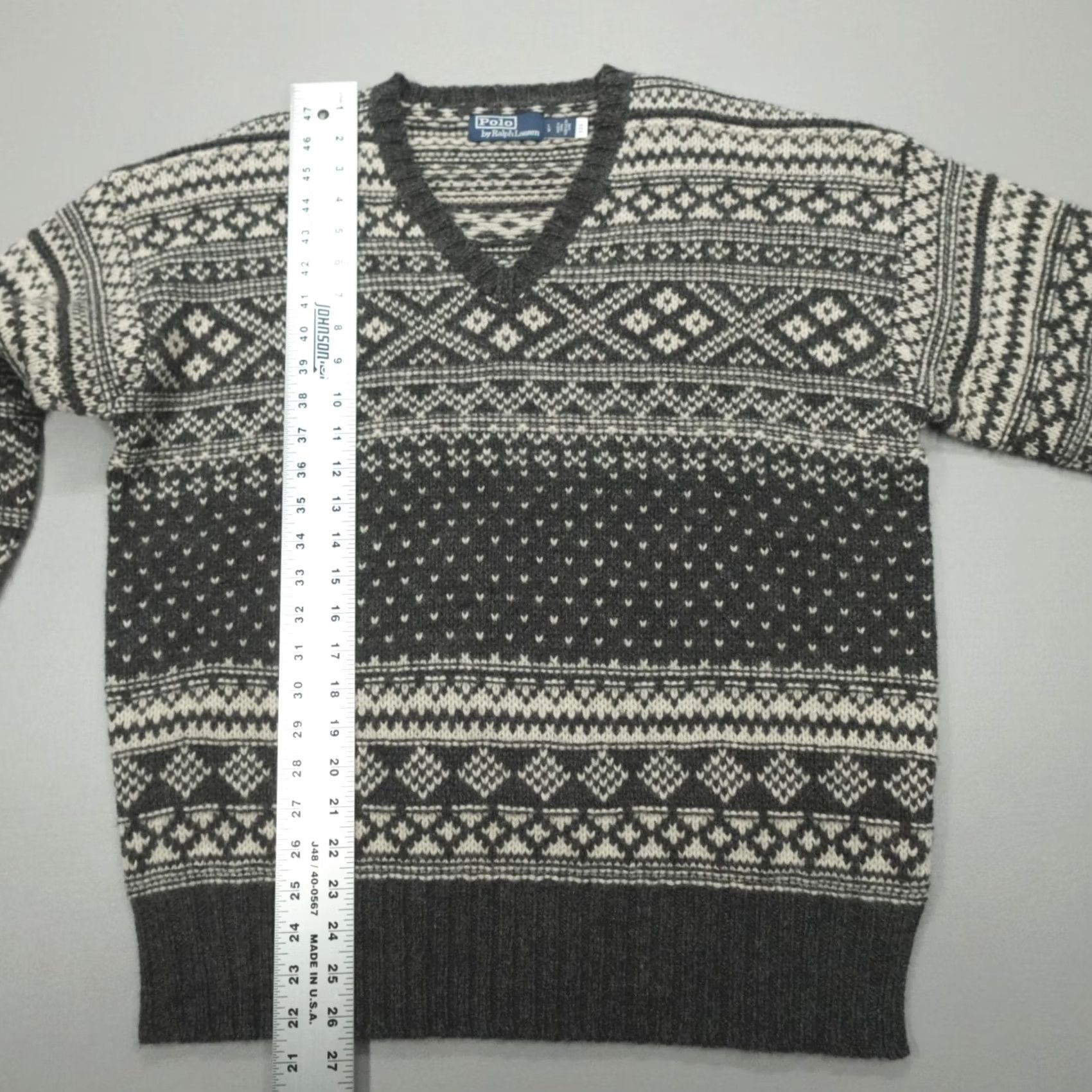 Polo Ralph Lauren Polo Ralph Lauren Fair Isle Wool Knit Gray Sweater L Size Size US L / EU 52-54 / 3 - 6 Thumbnail