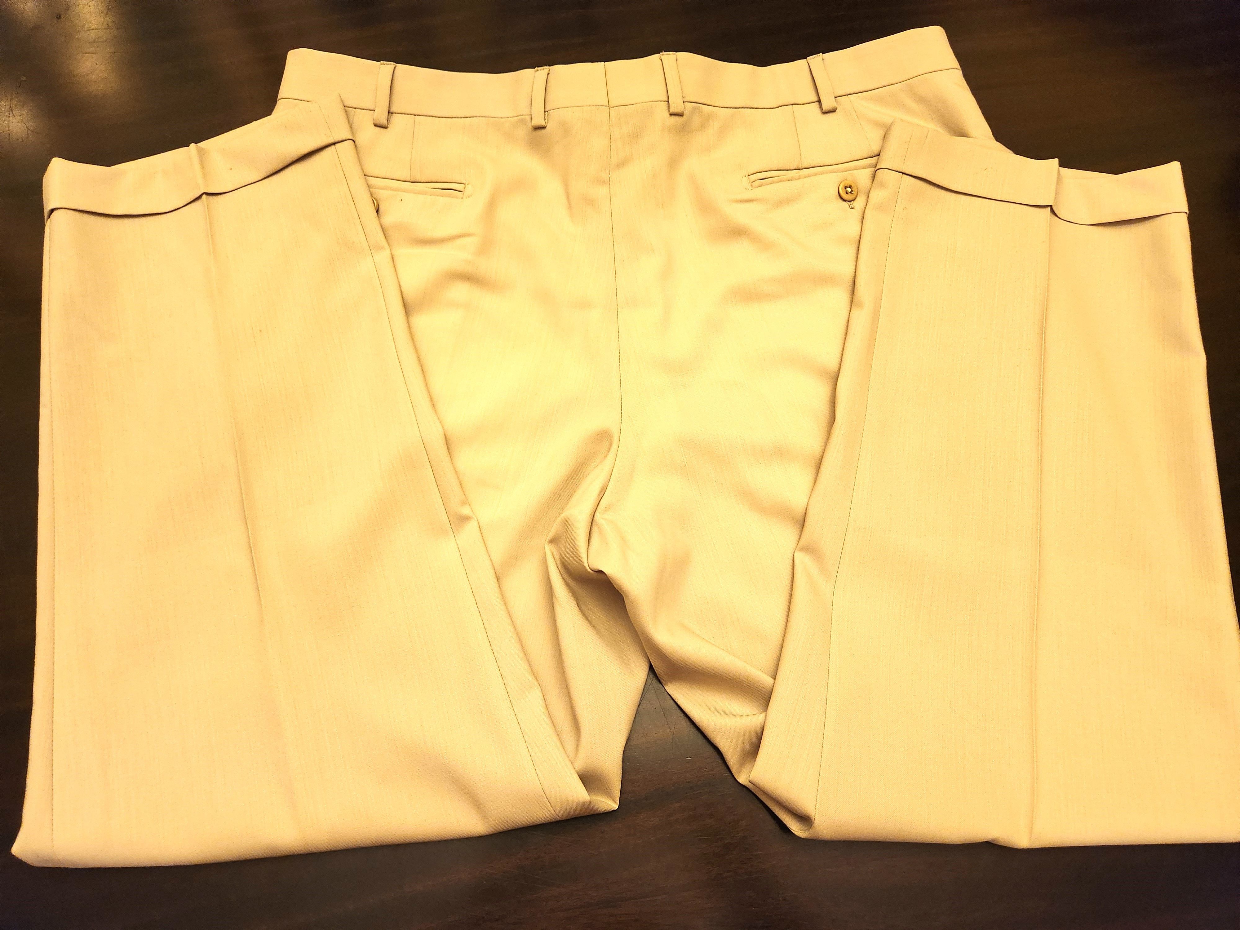 Zanella 100% Wool Flat Front Tan Colored Dress Pants Size US 40 / EU 56 - 2 Thumbnail