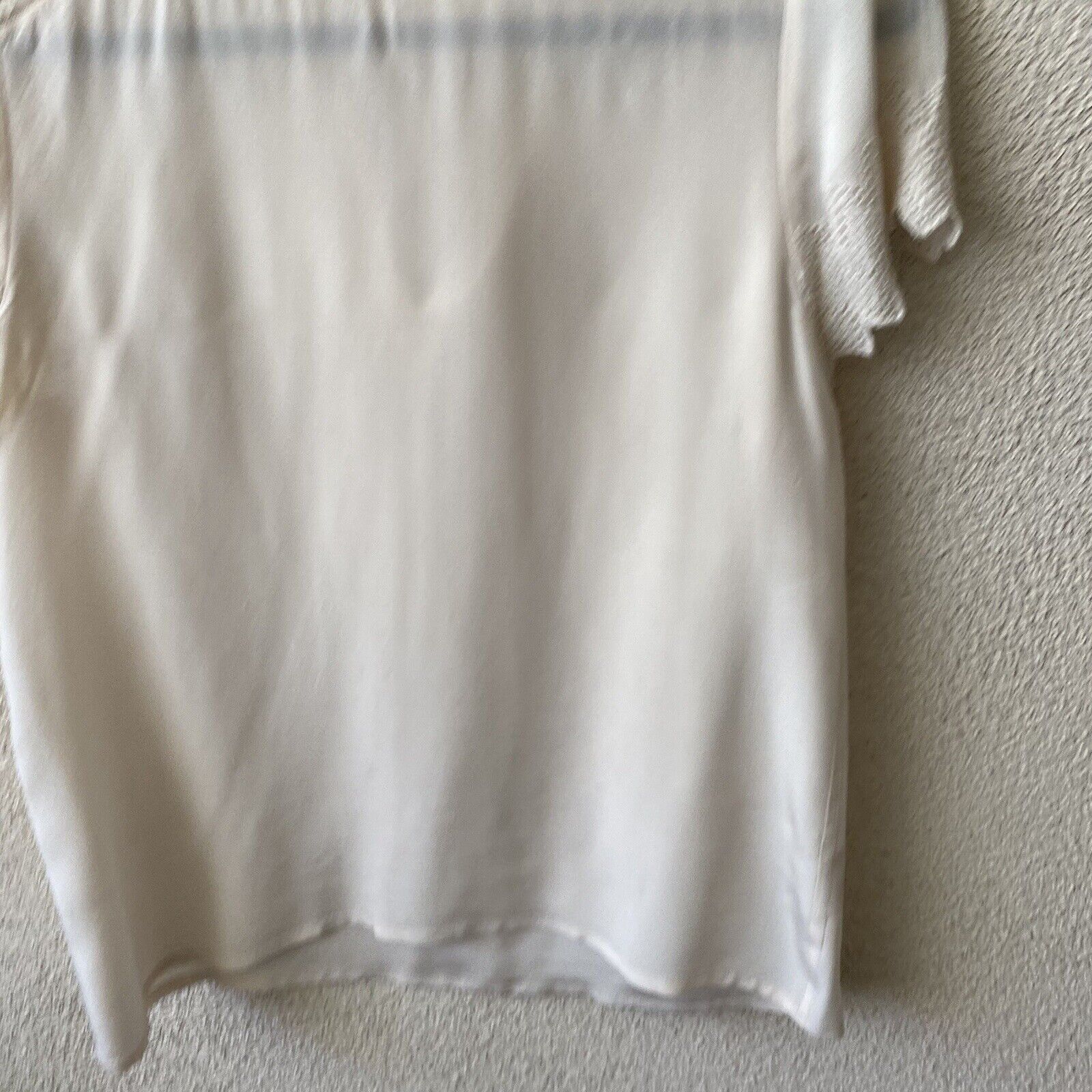 Ulla Johnson Ulla Johnson Womens Top White Ivory Sheer Lace Trim 100% Sil Size XS / US 0-2 / IT 36-38 - 4 Thumbnail