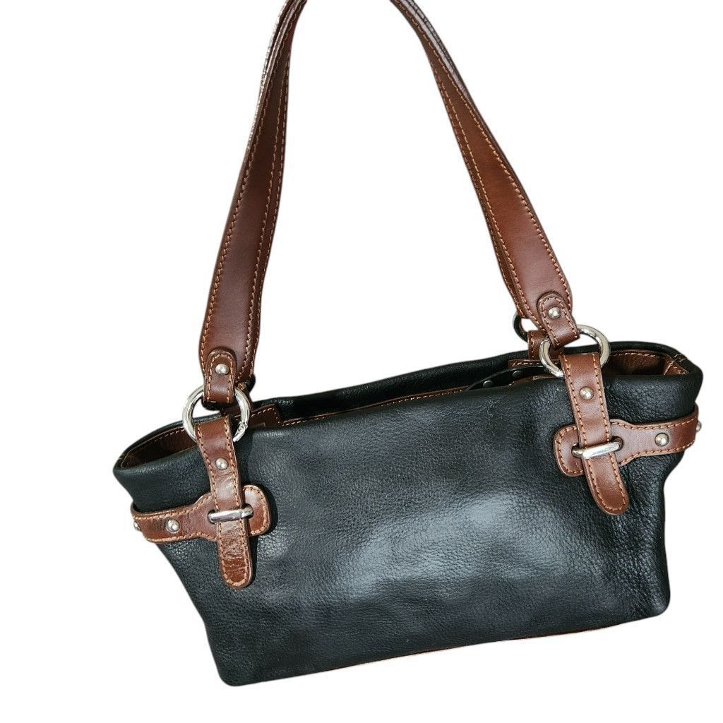 Bosca Bosca Leather Handbag Black and Brown Purse Bag Size ONE SIZE - 2 Thumbnail