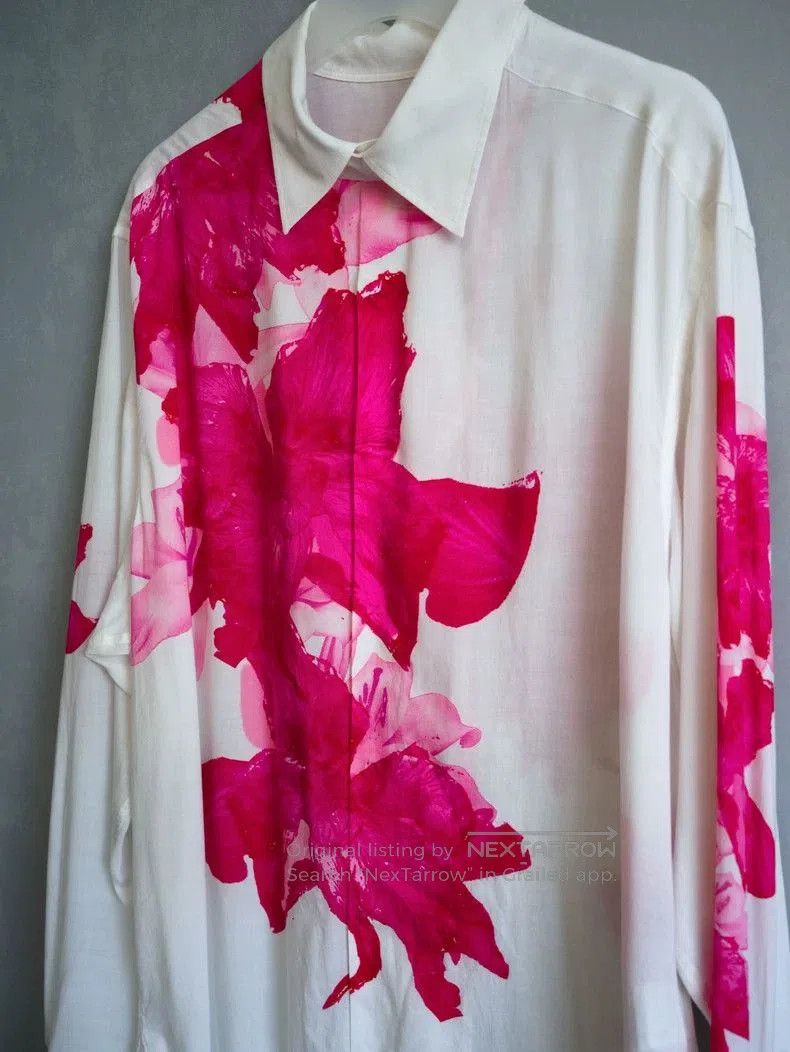 Yohji Yamamoto Yohji Yamamoto 24AW Pink Lily Shirt. Size US S / EU 44-46 / 1 - 6 Thumbnail