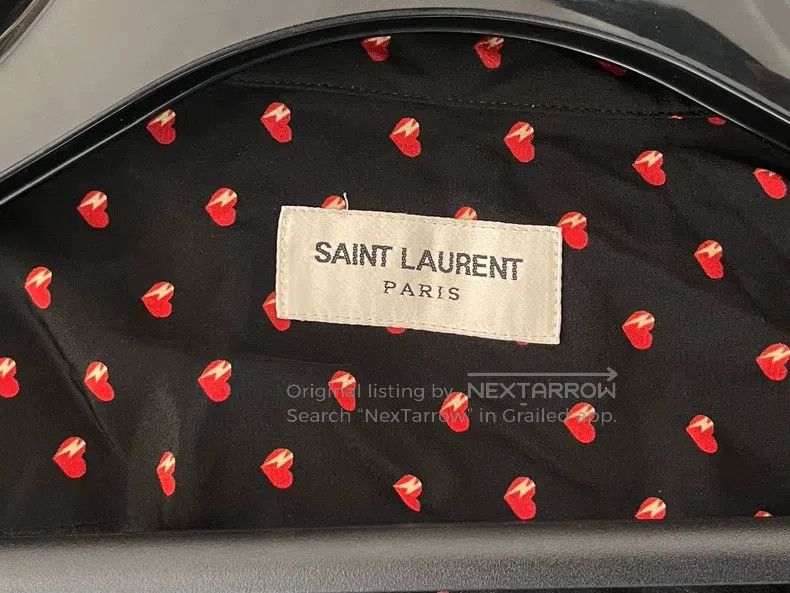 Saint Laurent Paris Saint Laurent Paris Heart Lightning Pattern Shirt Size XS / US 0-2 / IT 36-38 - 6 Thumbnail