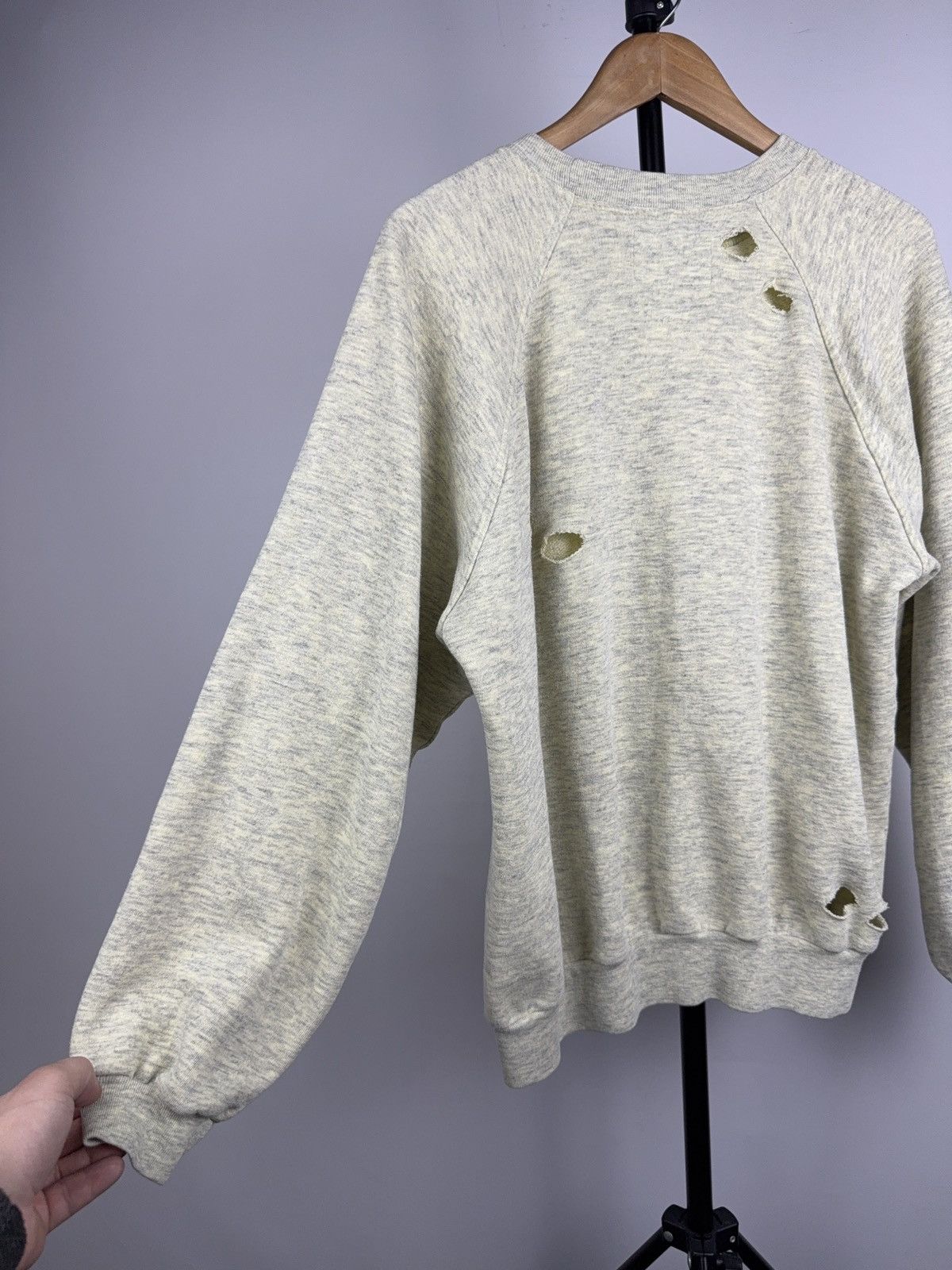 Japanese Brand Distressed Sweatshirt Switcher Grunge Crewneck Gray/Yellow Size US L / EU 52-54 / 3 - 13 Thumbnail