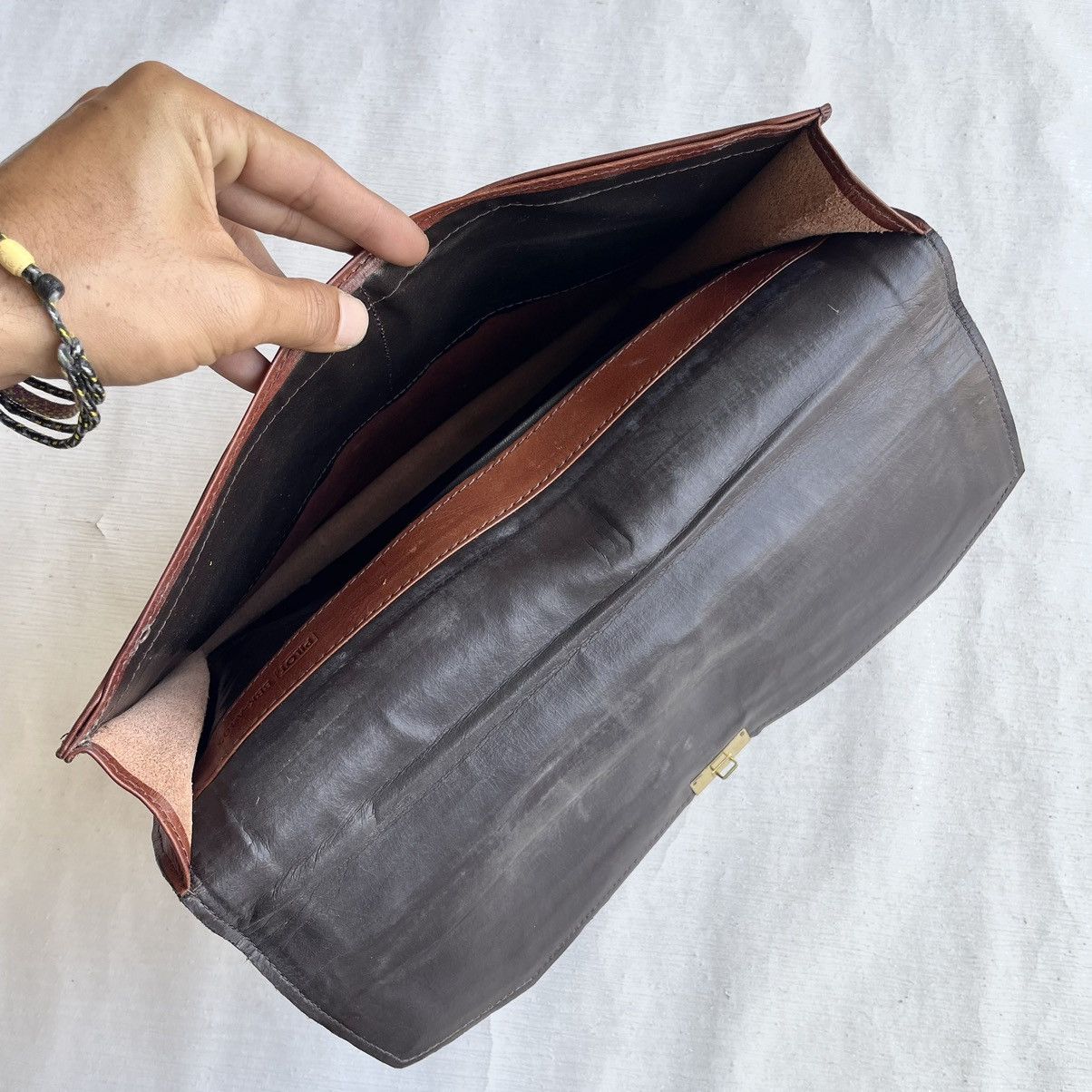 Japanese Brand × Leather × Vintage Vintage Pilot Full Leather Envelope/Document Case Size ONE SIZE - 9 Thumbnail