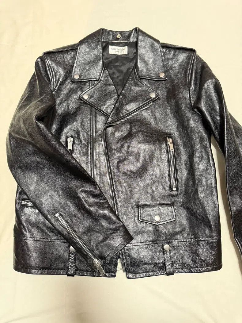 Saint Laurent Paris Saint Laurent Paris Black Biker Leather Jacket Blazer Size US M / EU 48-50 / 2 - 2 Thumbnail