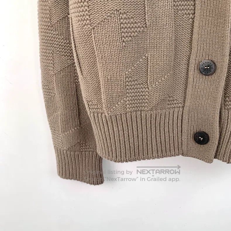 Hermes Hermes 23 Brown Ribbed Jacquard Wool V-Neck Single Breaste Size XS / US 0-2 / IT 36-38 - 4 Thumbnail
