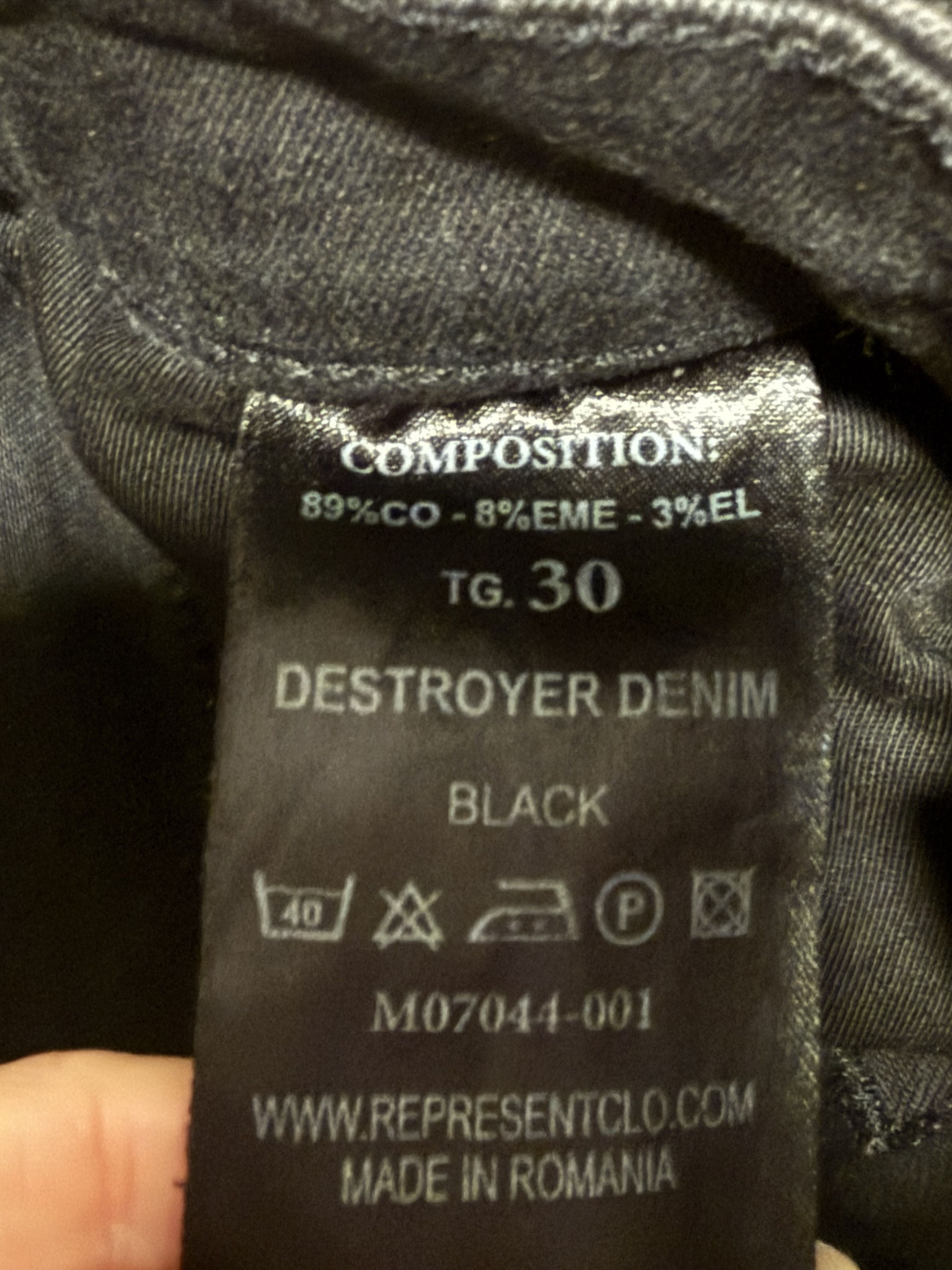 Represent Clo. Black Destroyer Denim Jeans Size US 30 / EU 46 - 5 Thumbnail