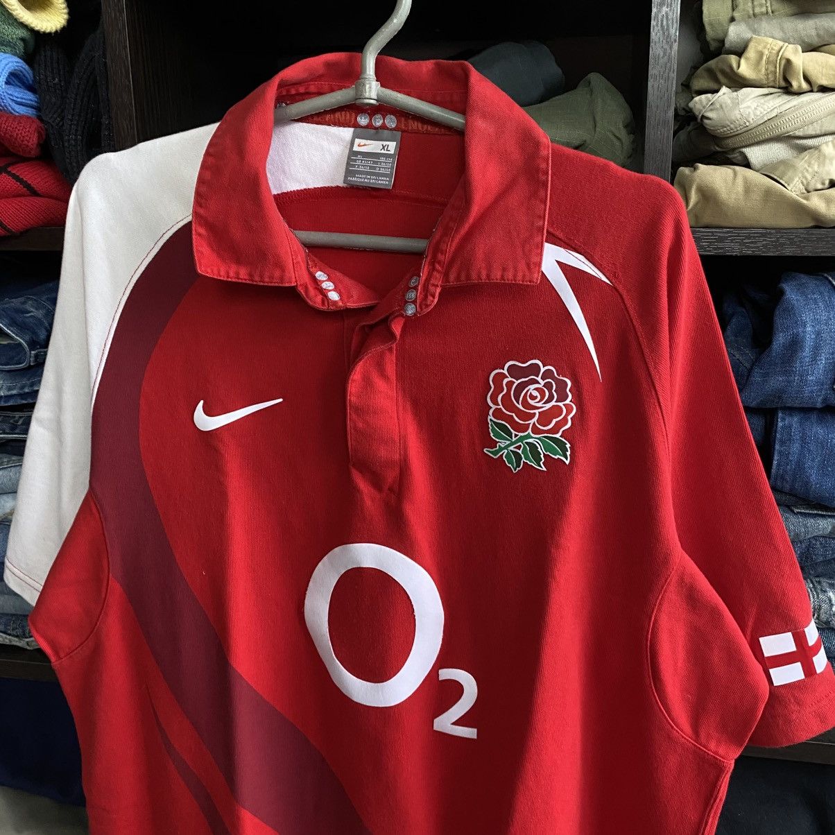 Nike Vintage Nike England Rugby Big Logo O2 streetwear polo Size US XL / EU 56 / 4 - 2 Thumbnail