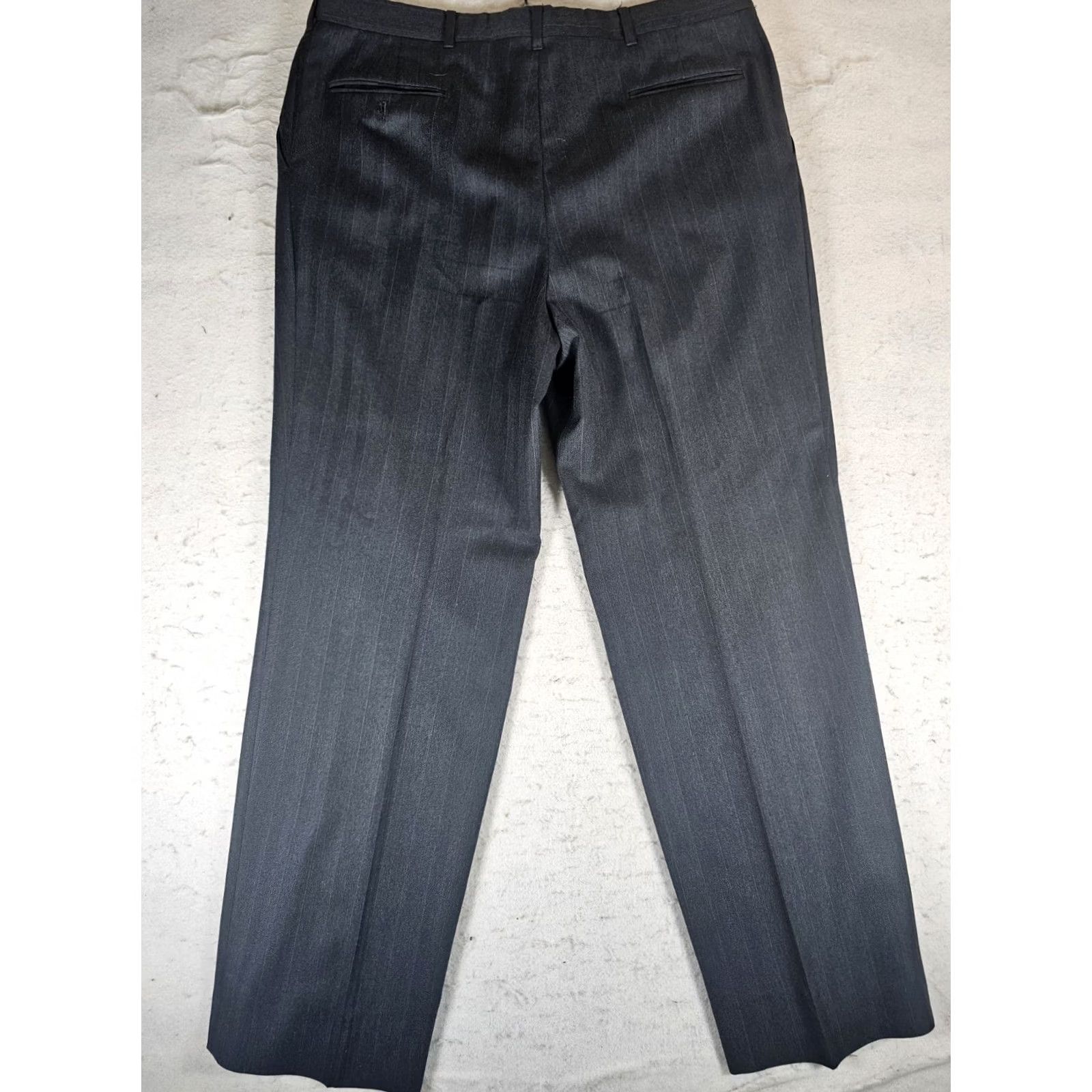 Vintage VINTAGE Sterling & Hunt 2 Piece Suit Dark Gray Mens Size 42L 38x32 Wool 100% Made in USA Size 42R - 6 Thumbnail