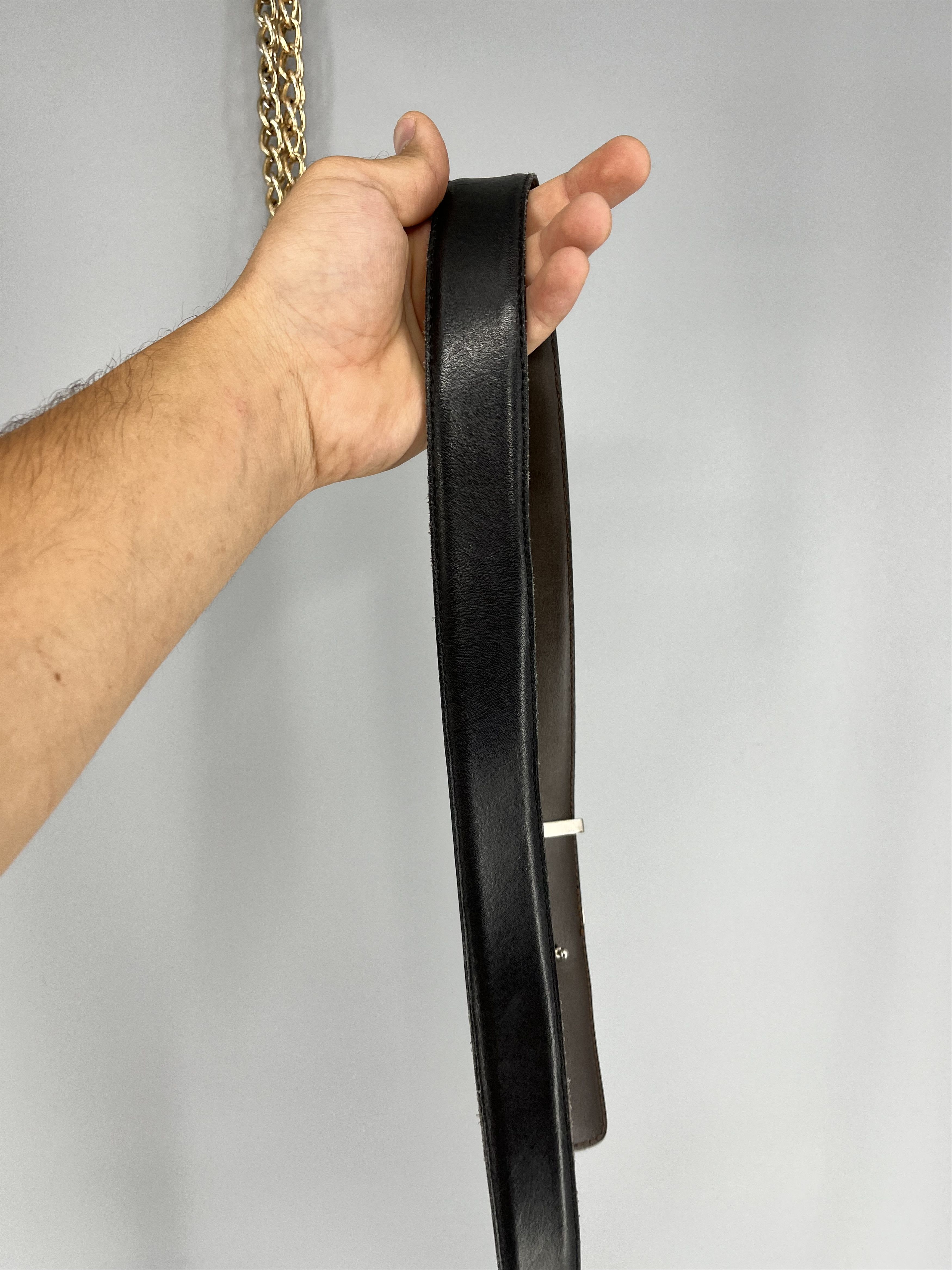 Designer Ermenegildo Zegna reversible Black / Brown Leather belt Size ONE SIZE - 4 Thumbnail