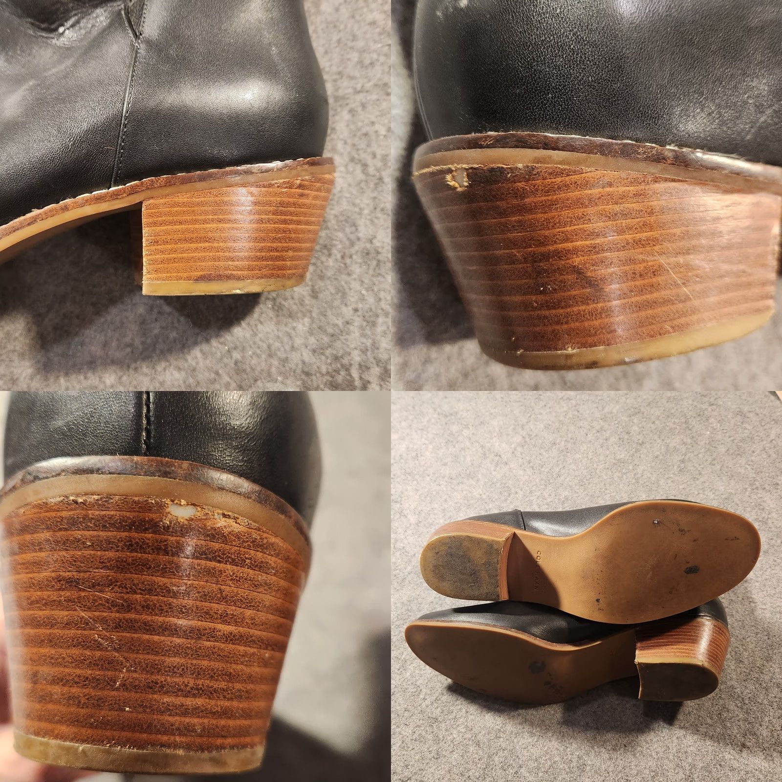 Cole Haan VINTAGE Cole Haan Black Leather Ankle Boots Women's Size 9.5 B Side Zip Low Heel Boots Size US 10 / IT 40 - 8 Thumbnail