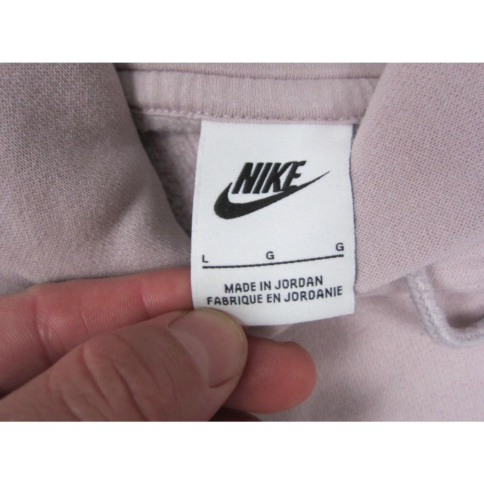 Nike NIKE Hoodie Mens L Pink Mauve Center Swoosh Fleece Sweatshirt Pullover Sportswear 90s Hooded Pockets Size US L / EU 52-54 / 3 - 5 Thumbnail