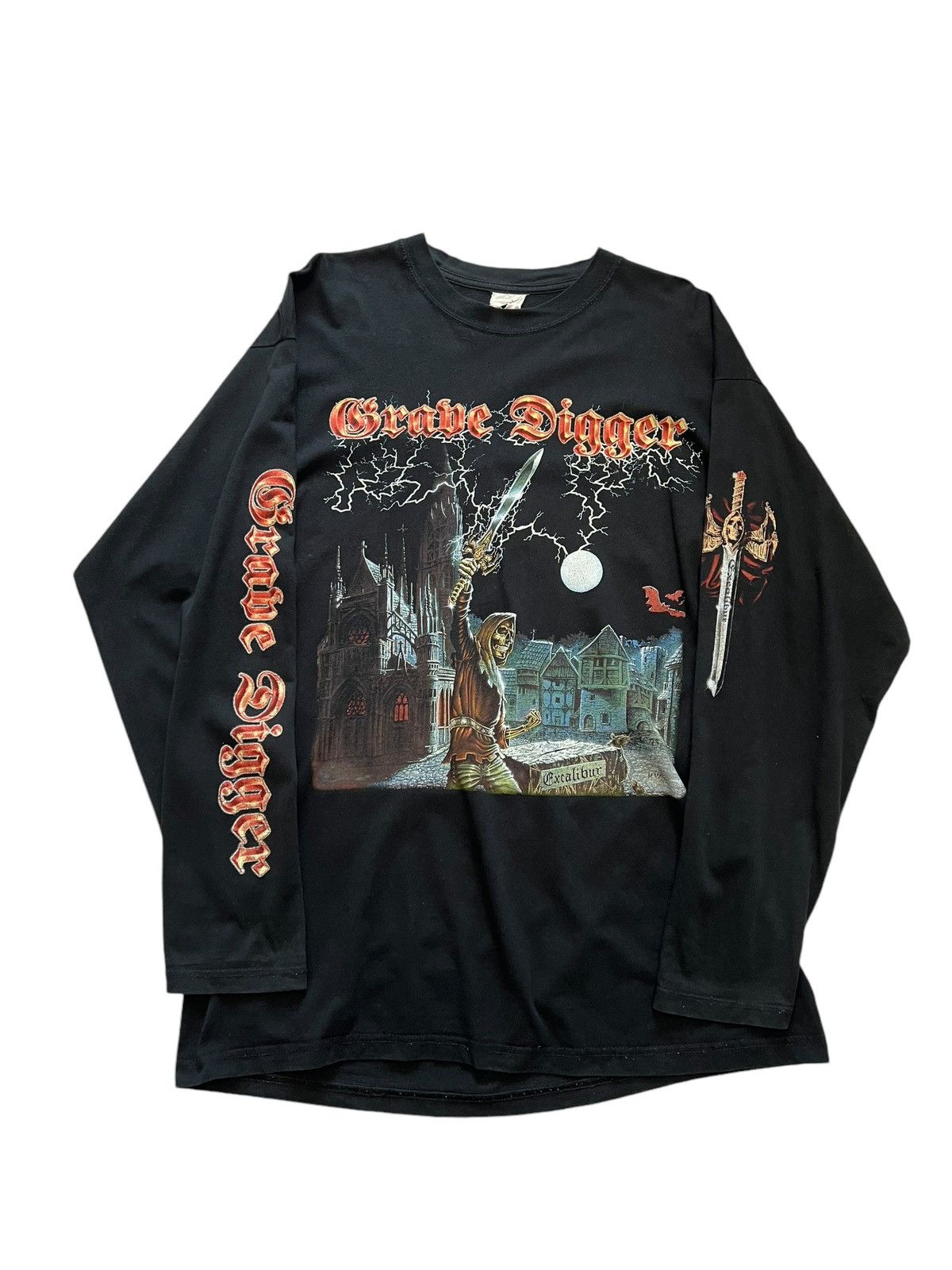 Band Tees vintage Grave digger Saxon Rage Accept Manowar metal t shirt Size US XL / EU 56 / 4 - 1 Thumbnail