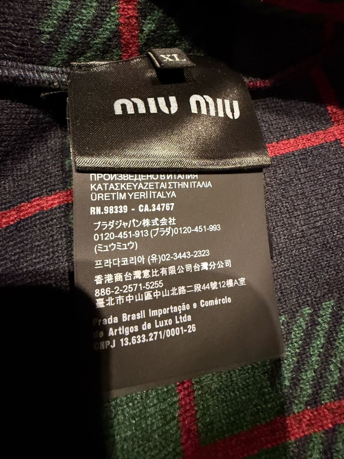 Miu Miu Checked Teddy Zipper Jacket Size US XL / EU 56 / 4 - 5 Thumbnail