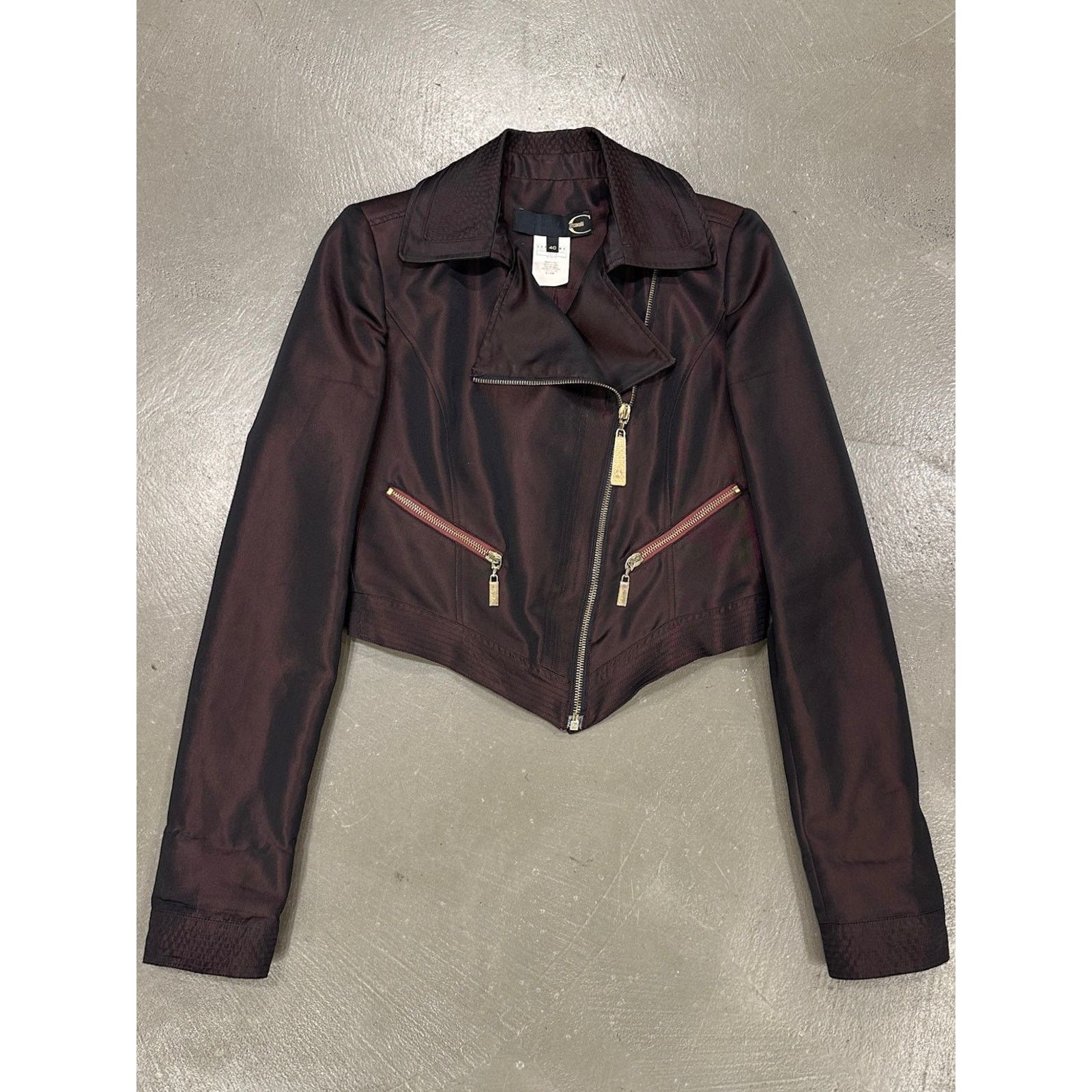 Roberto Cavalli 2000s Cavalli iridescent cropped jacket Size US XXS / EU 40 - 1 Thumbnail