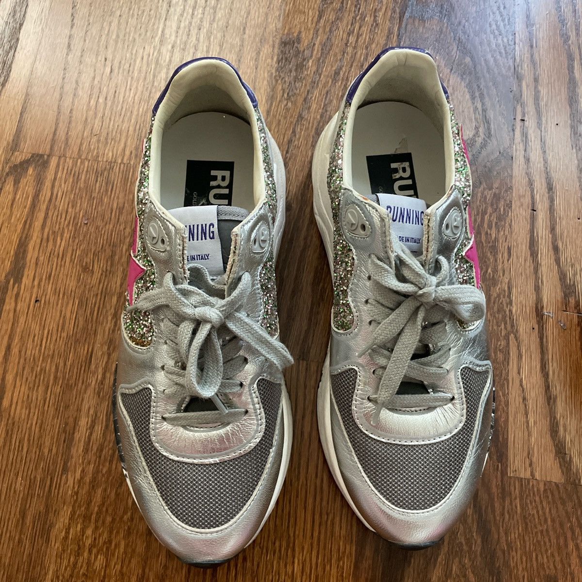 Golden Goose Golden Goose Pink Glitter Running Sole Sneaker (Size 36) Size US 6 / IT 36 - 3 Thumbnail