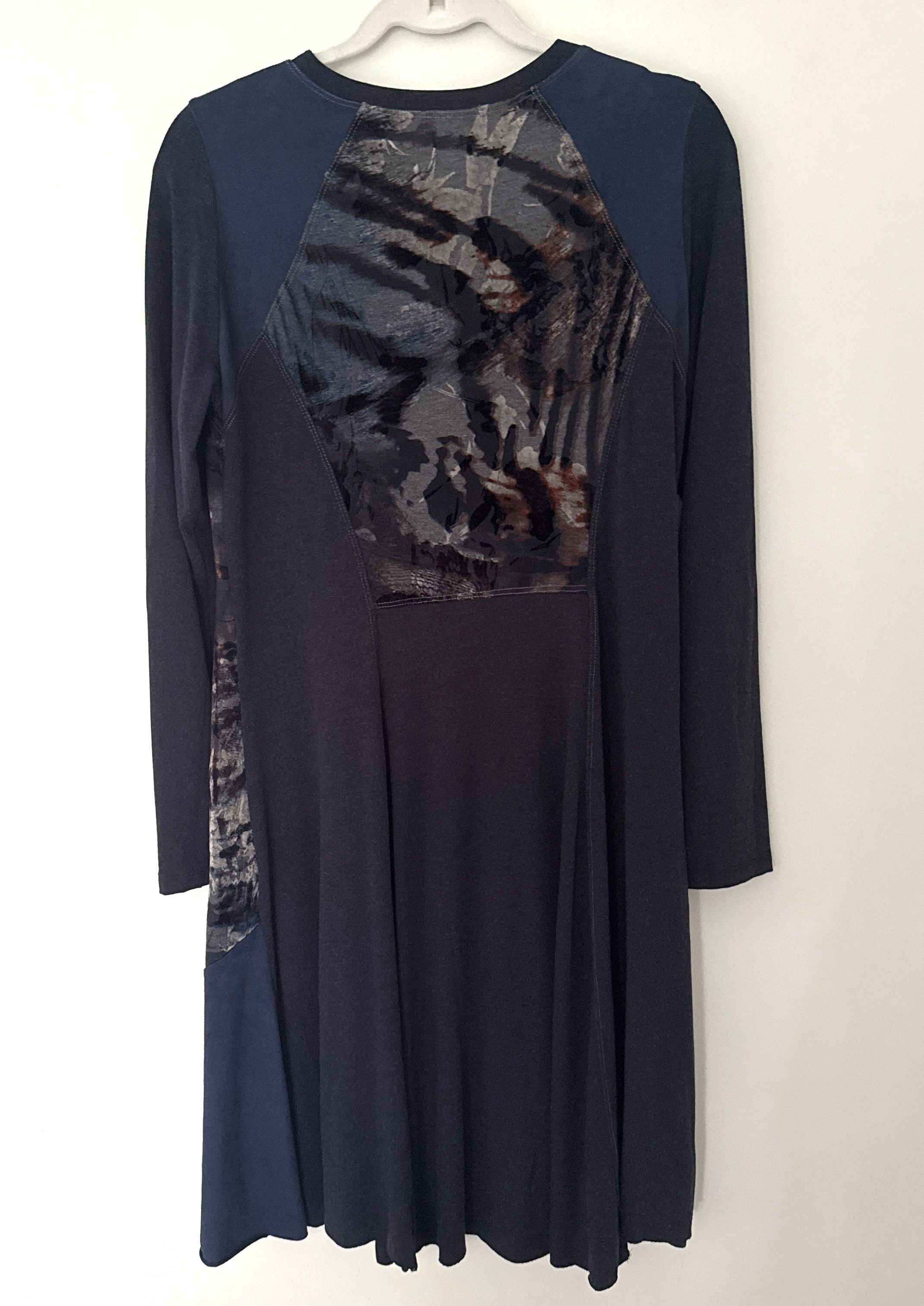 Other Dolcezza Blue Long Sleeve Dress Asymmetrical Burnout Artsy M Size M / US 6-8 / IT 42-44 - 2 Thumbnail