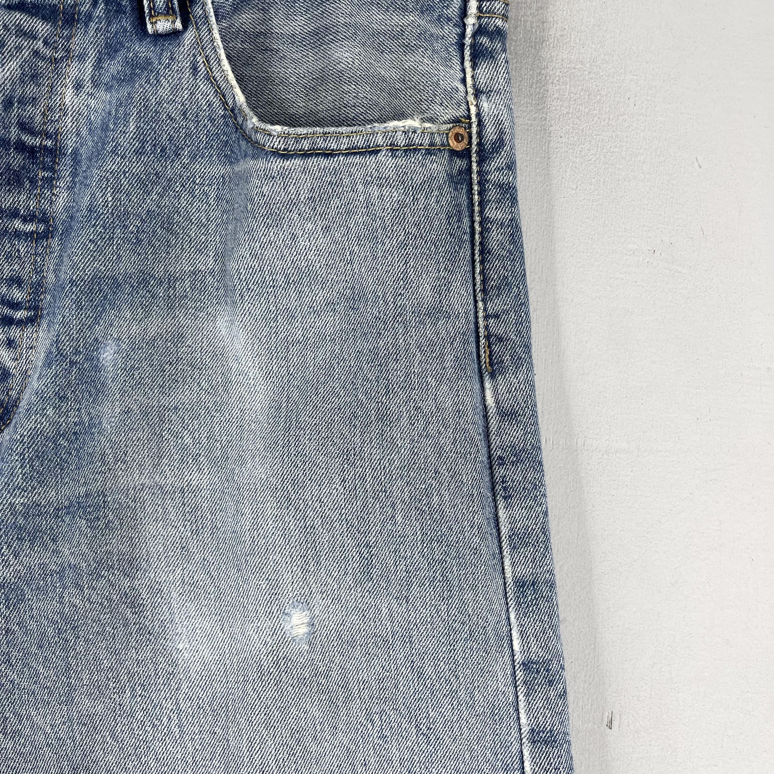 Levi's Vintage Clothing × Vintage W33 L28 Vintage Levis 501 Distressed Reinforced Jeans Size US 33 - 5 Thumbnail