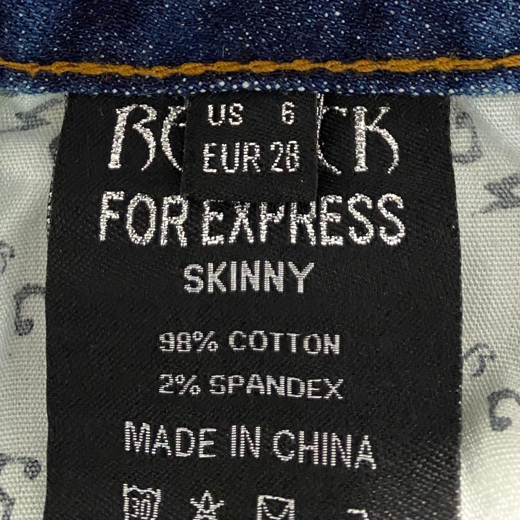Express Express Jeans Rerock Women's Size 6 Blue Skinny Distressed Stretch Whiskers Size 28" / US 6 / IT 42 - 5 Thumbnail