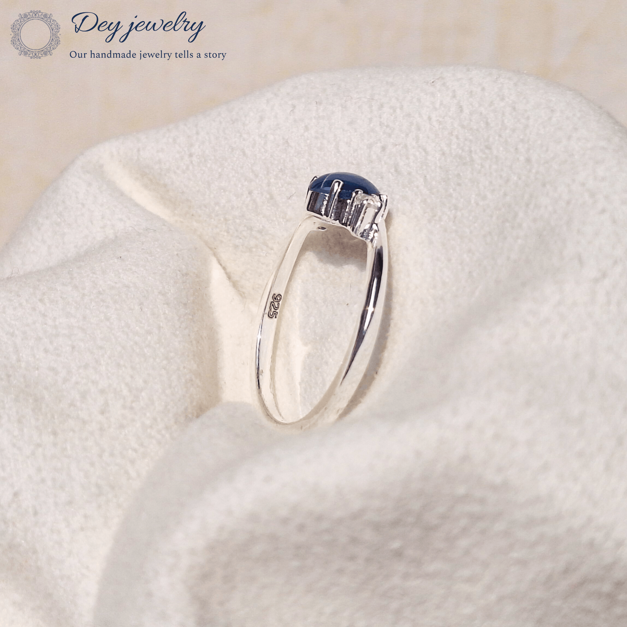 Other Blue Star Sapphire Gemstone Silver Engagement Ring for Gift Size ONE SIZE - 8 Thumbnail