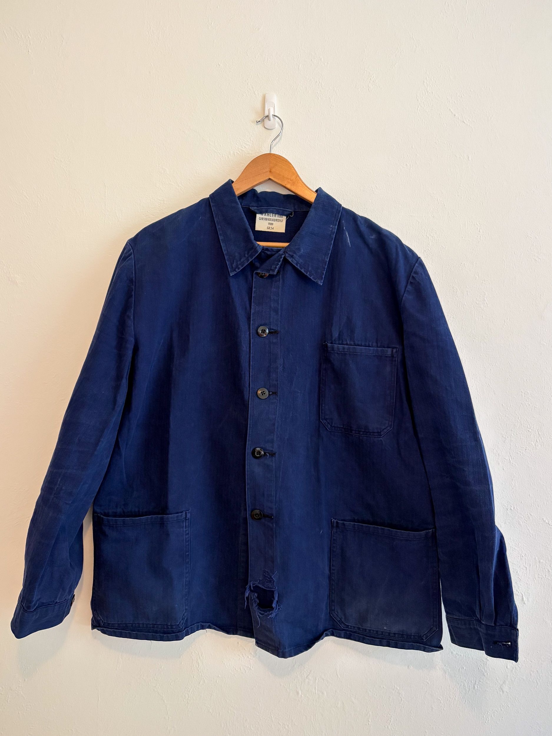 Vintage French Workwear Chore Coat - Indigo - Medium/Large Size US M / EU 48-50 / 2 - 1 Thumbnail