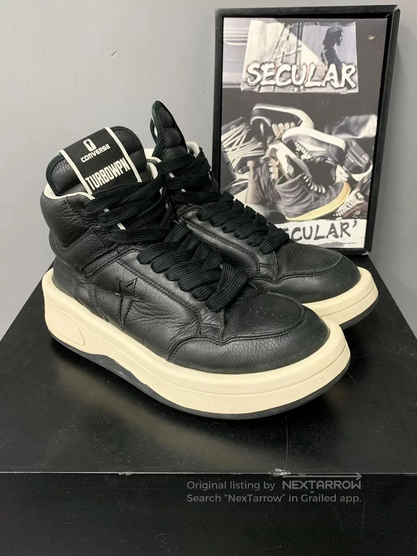 Rick Owens Drkshdw Rick Owens Converse Turbodrk Weapon Leather. Size US 7.5 / EU 40-41 - 3 Thumbnail