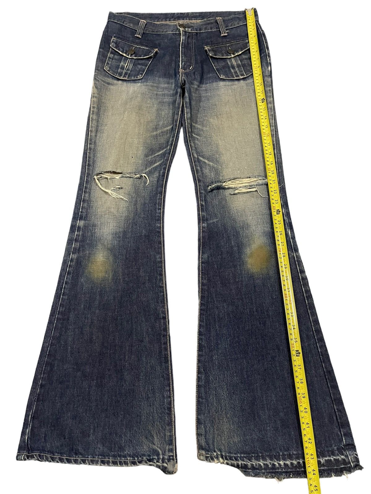 Edwin Vintage Edwin Bush Pant Distressed Bell Bottom Flare Jeans Size US 32 / EU 48 - 10 Thumbnail