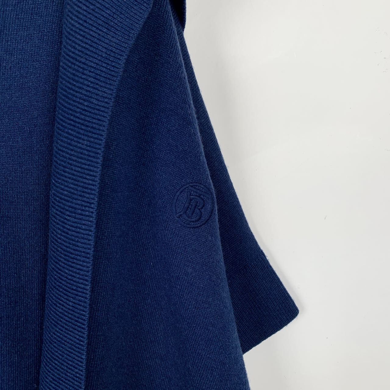 Burberry Burberry Navy Hooded Wool-Cashmere Poncho (One Size) Size ONE SIZE - 6 Thumbnail