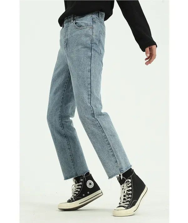 VIBE Light Blue Retro Loose Straight Cropped Jeans Size US 32 / EU 48 - 6 Thumbnail