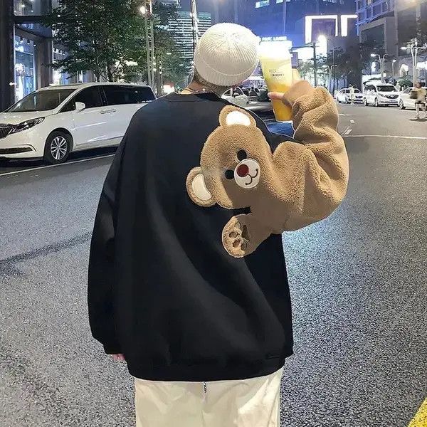 Japanese Brand Teddy Bear Harajuku Cartoon y2k style sweatshirt hoodie Size US L / EU 52-54 / 3 - 1 Thumbnail