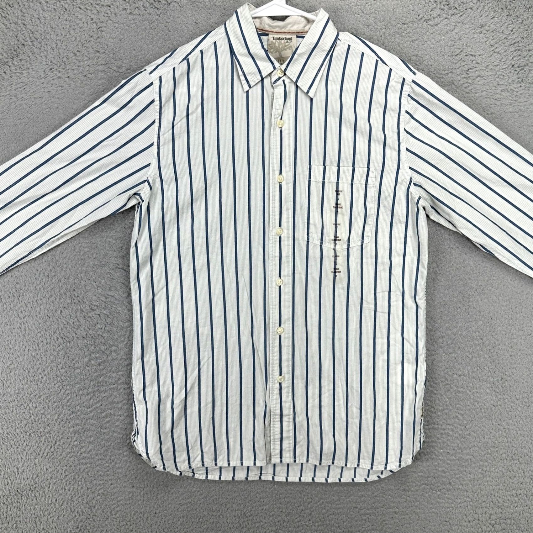 Timberland Timberland Button Up Shirt Small White Blue Stripe Pocket Organic Cotton NEW Mens S Long Sleeve Collared Pocketed Classic Fit Size US S / EU 44-46 / 1 - 3 Thumbnail